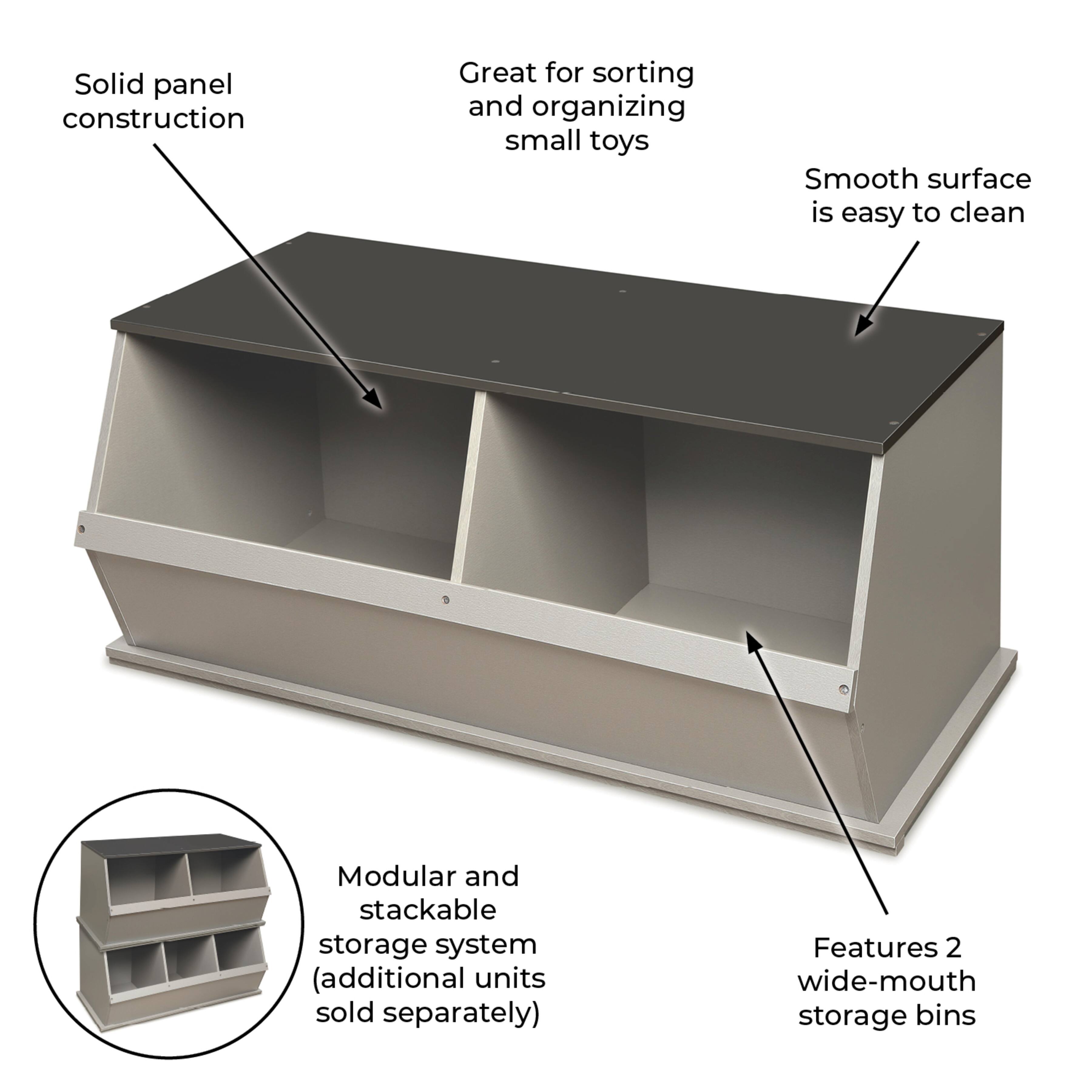 Badger Basket 2 Bin Stackable Storage Cubby