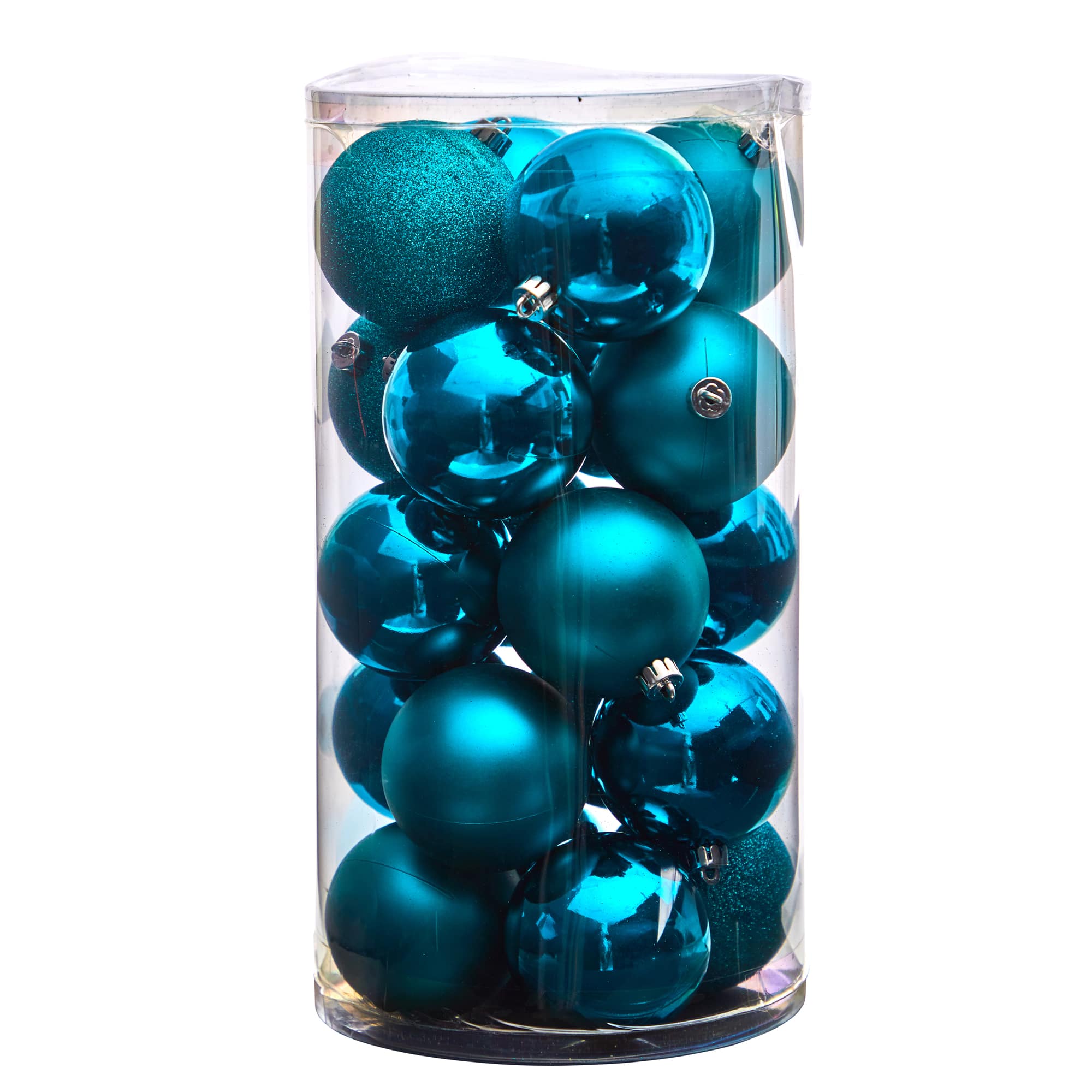 20ct. 3&#x22; Teal Shatterproof Christmas Ornaments