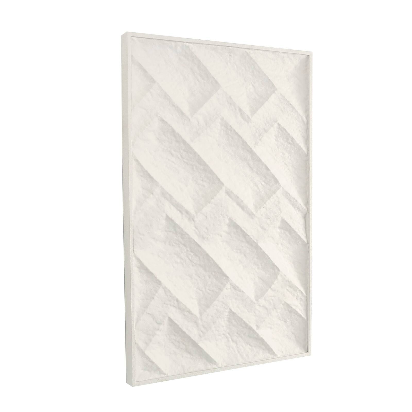 White metal geometric dimensional wall décor