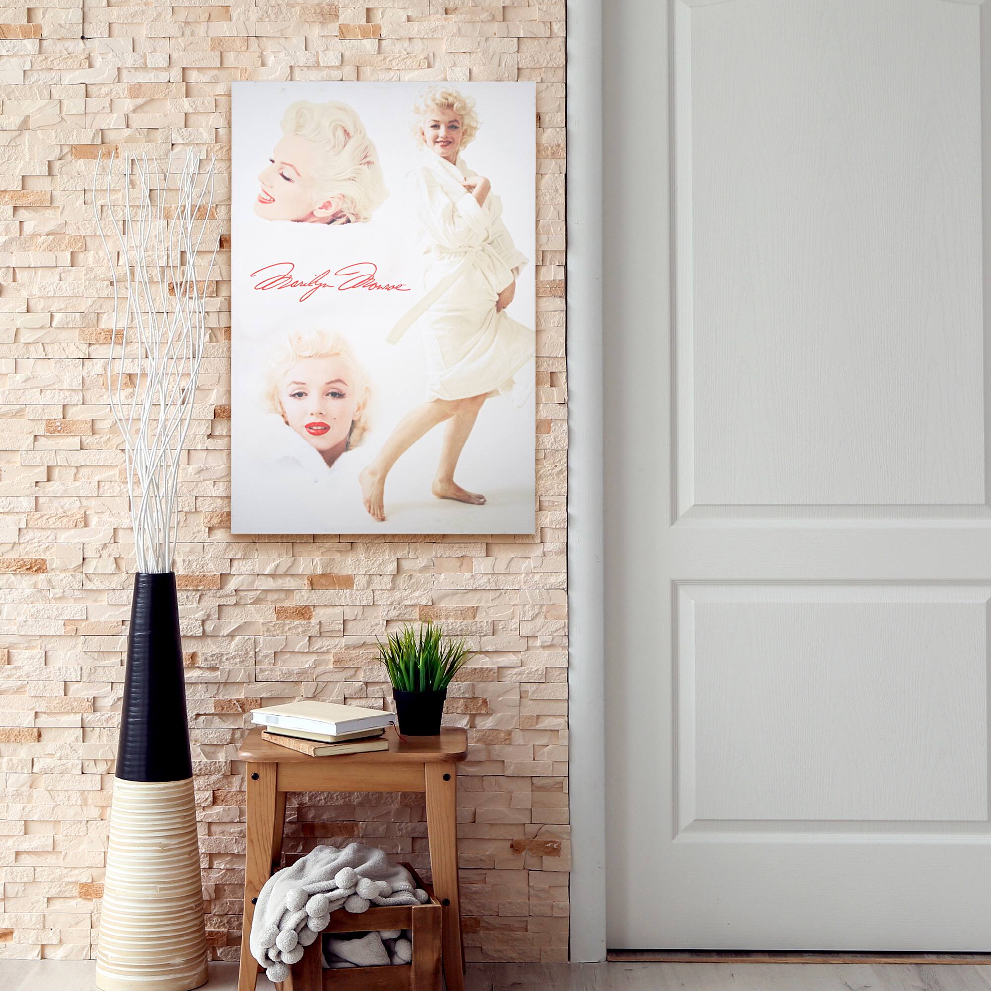 Marilyn Monroe in White Robe Canvas Wall Art