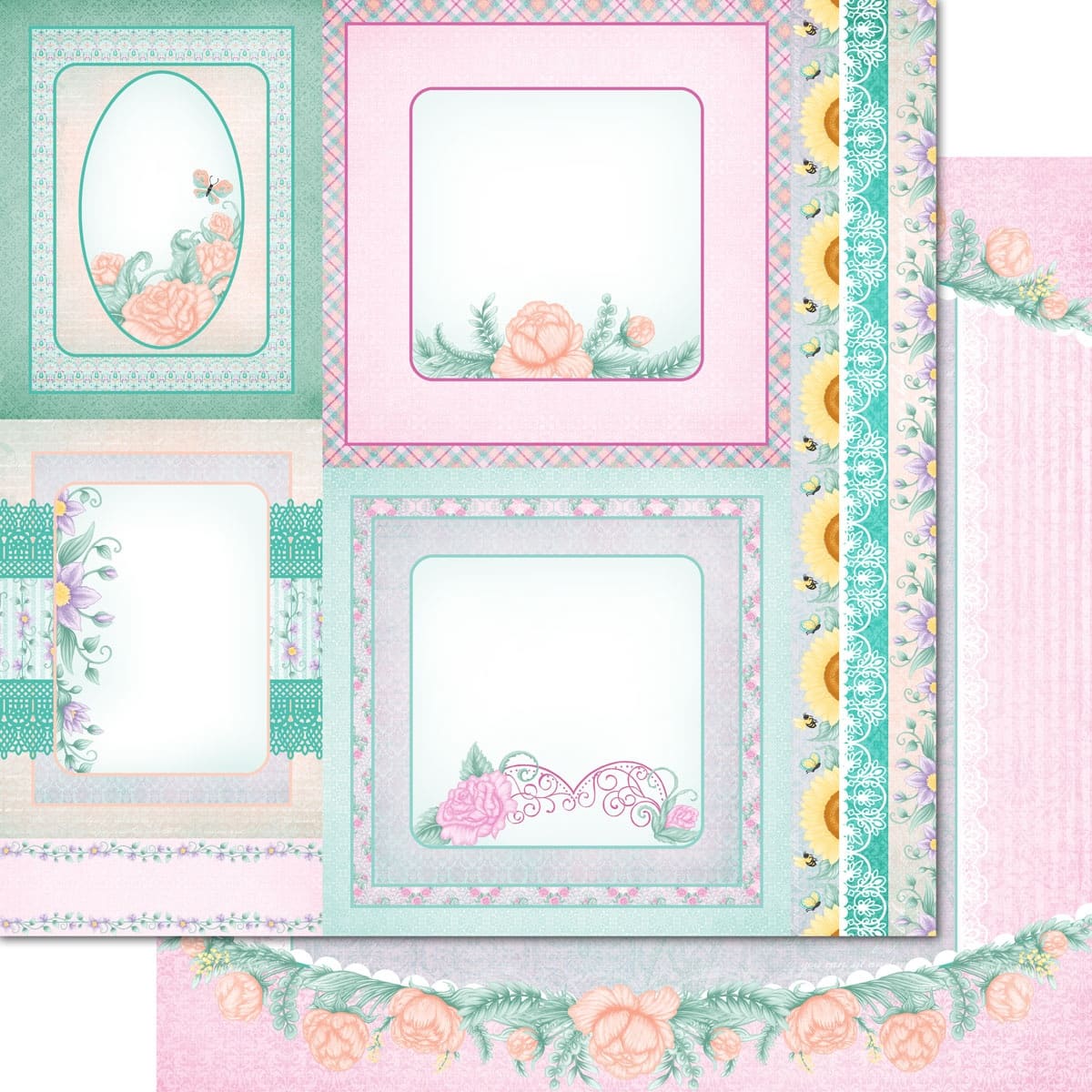 Heartfelt Creations&#xAE; Floral Banners Double-Sided Paper Pad, 12&#x22; x 12&#x22;