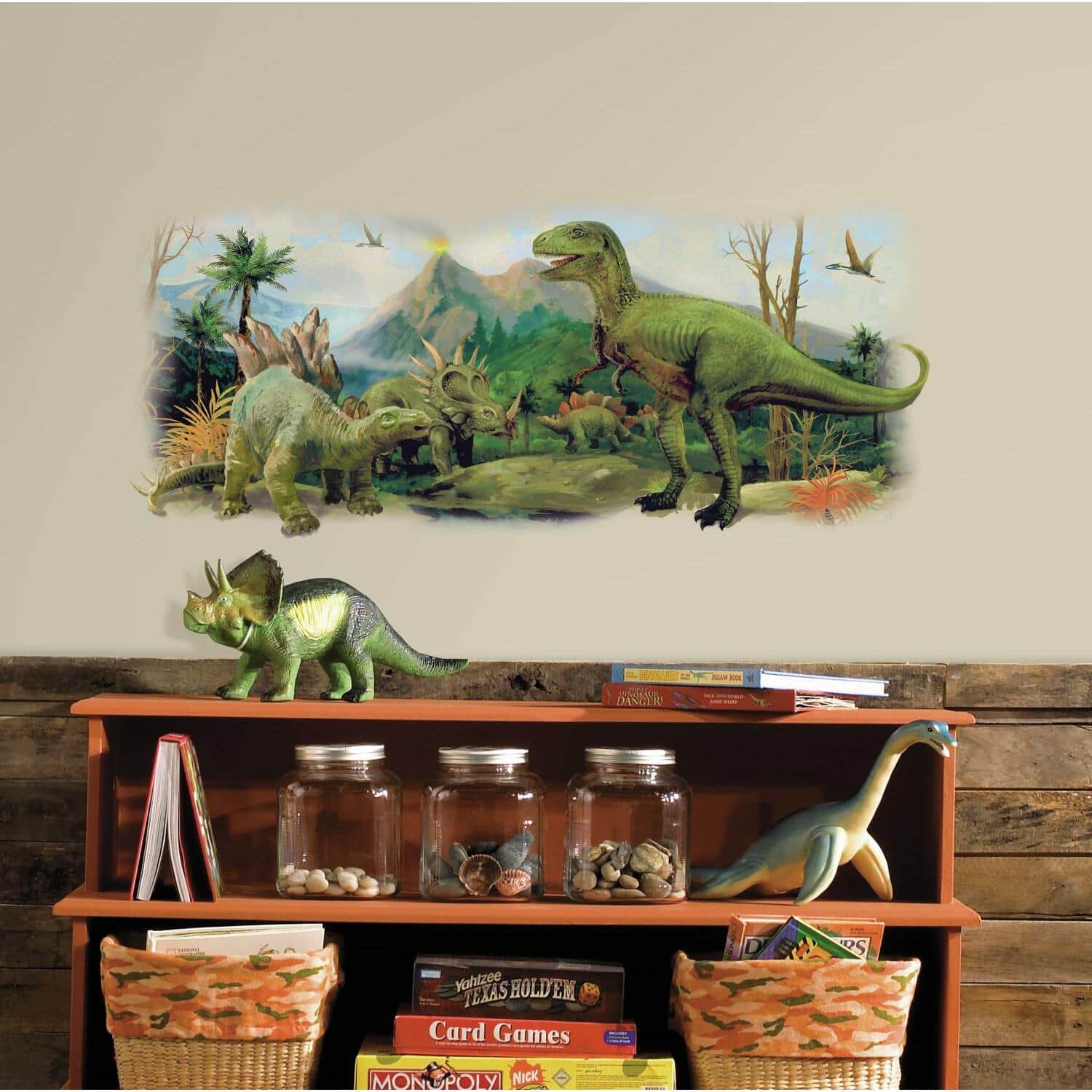 RoomMates Dinosaurs Scene Peel &#x26; Stick Wall Graphic