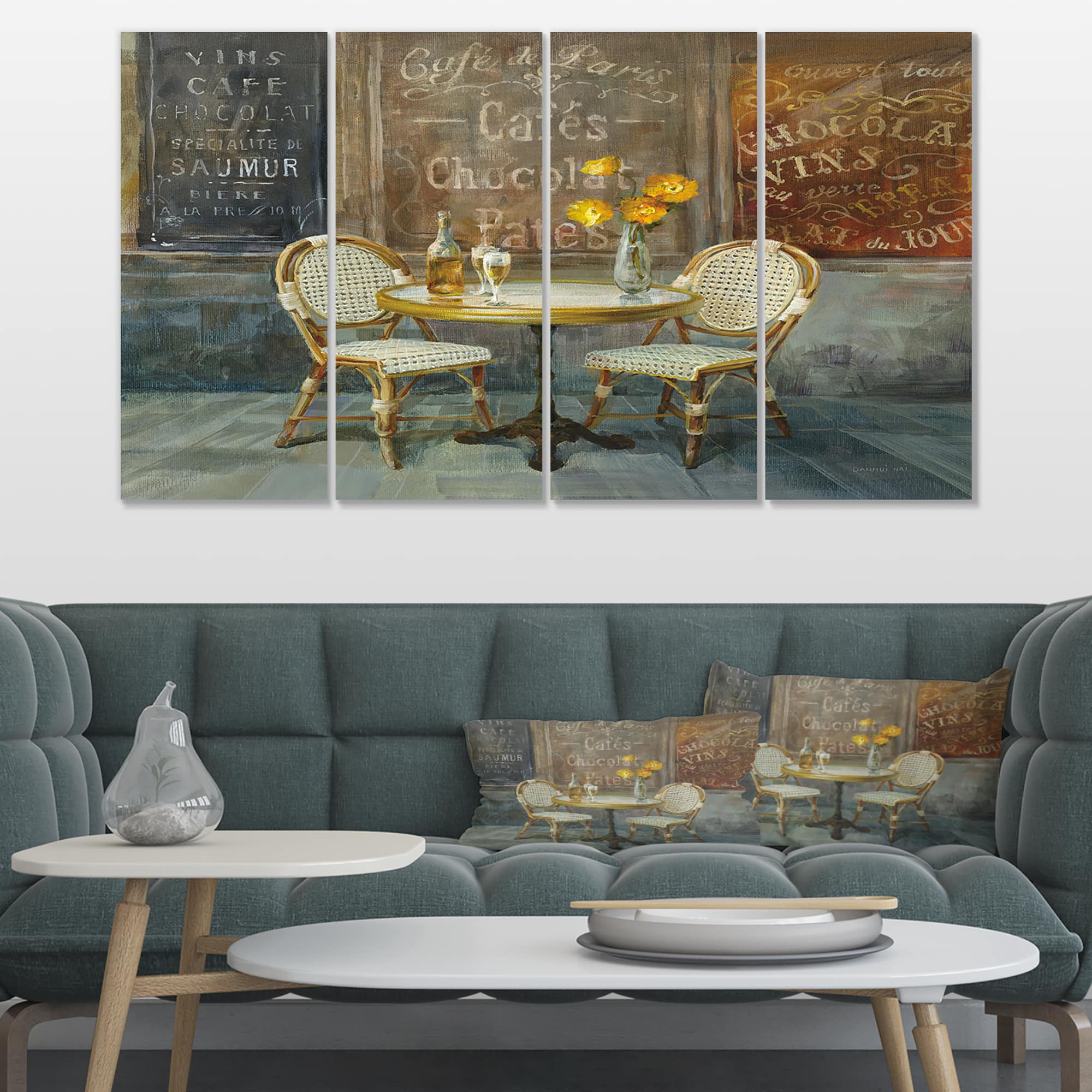 Designart - French Cafe - Traditional Canvas Artwork