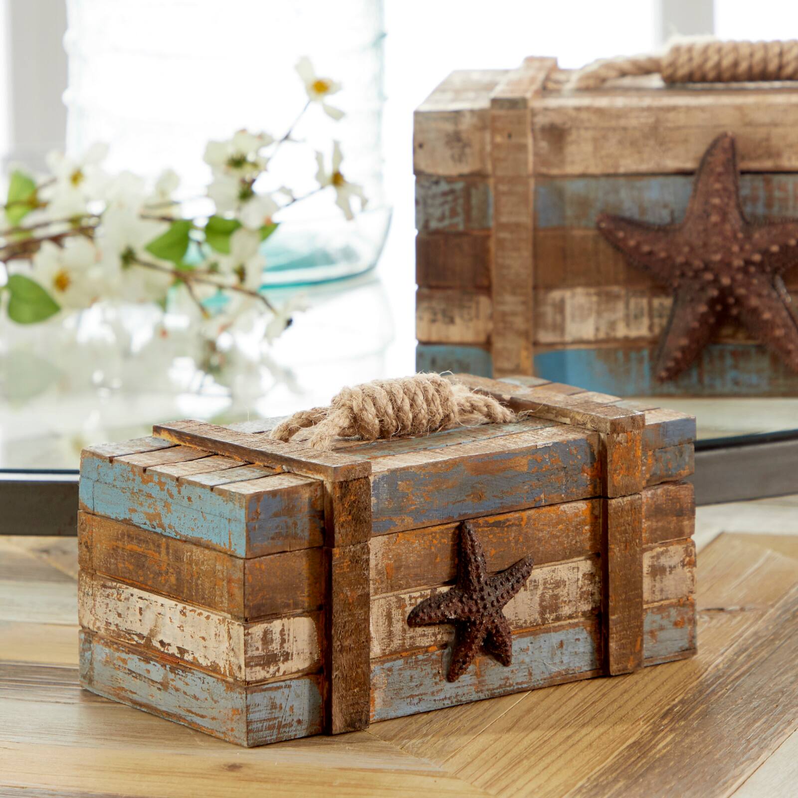 Brown Wood Coastal with Starfish Box Set