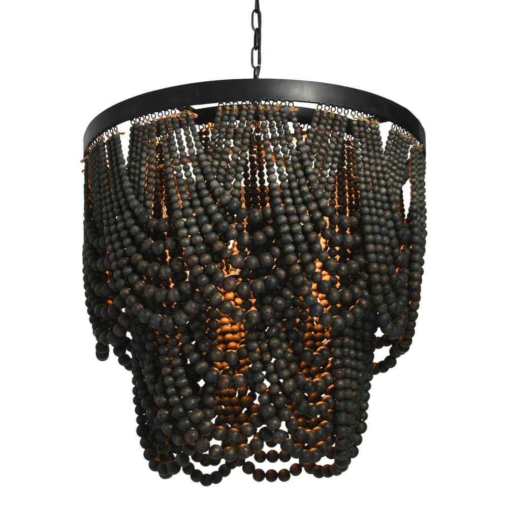 Hello Honey® 27.5" 2-Tier Draped Wood Bead Chandelier