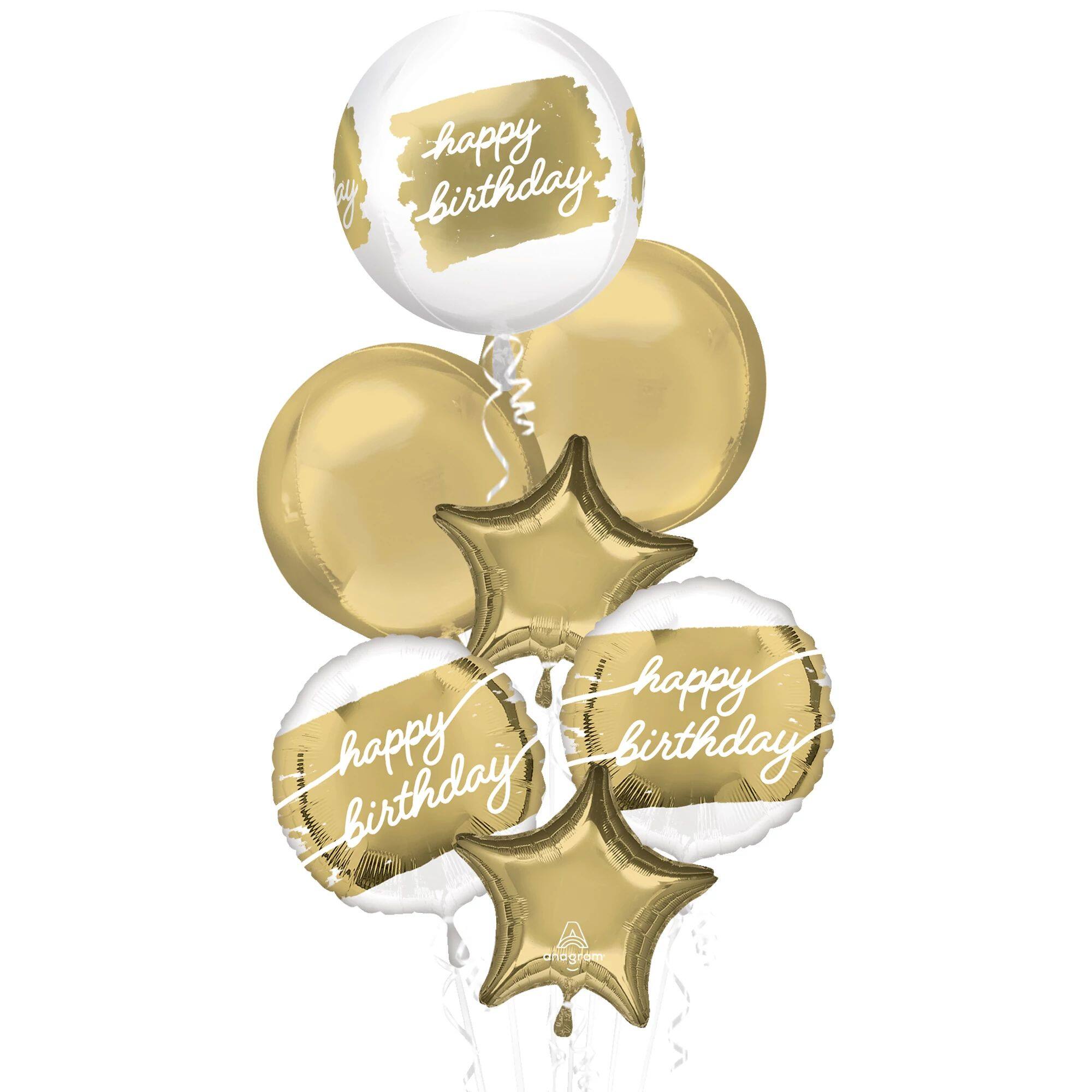 Golden Birthday Premium Foil Balloon Bouquet