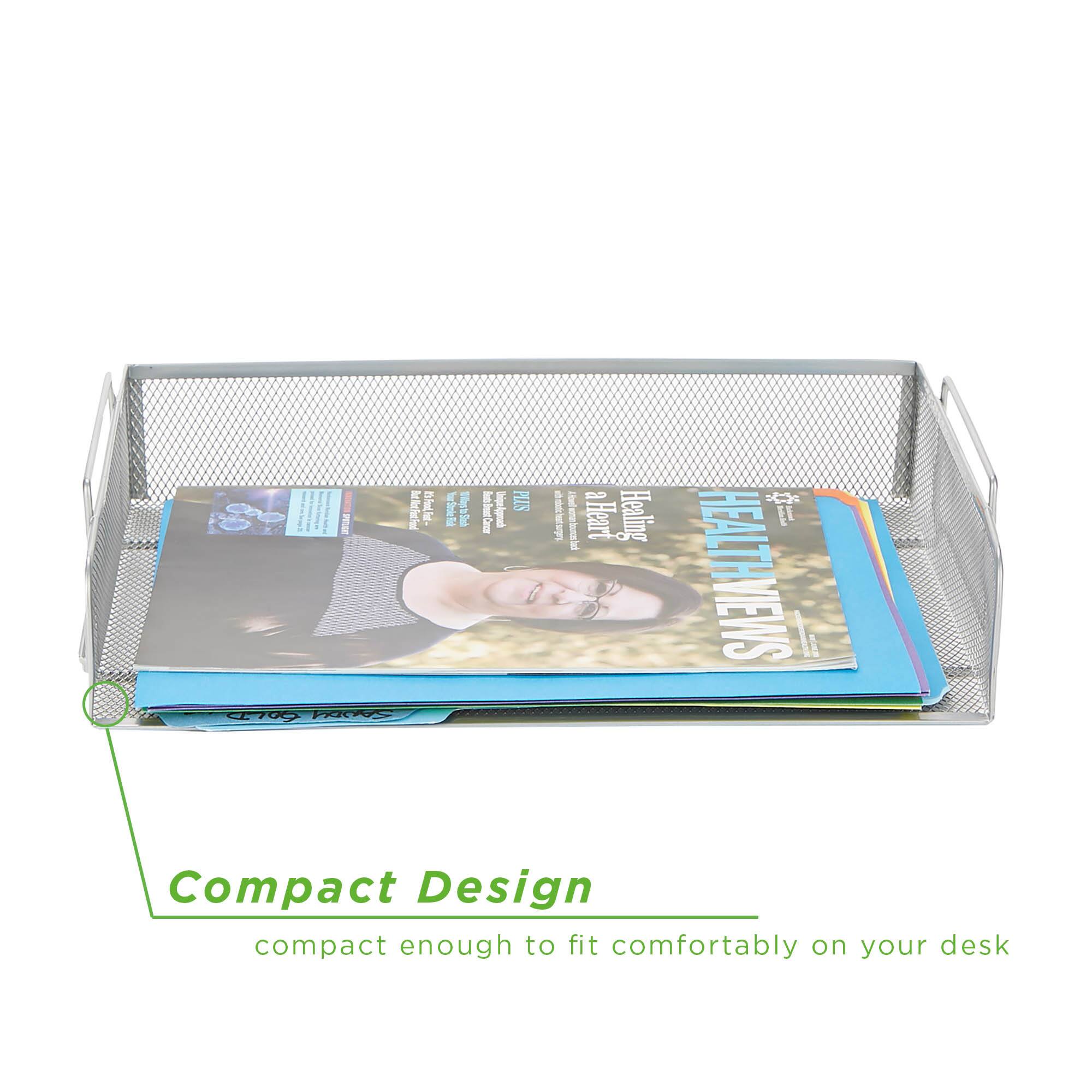 Mind Reader Stackable Metal Mesh Tray &#x26; Desk Document Organizer Set