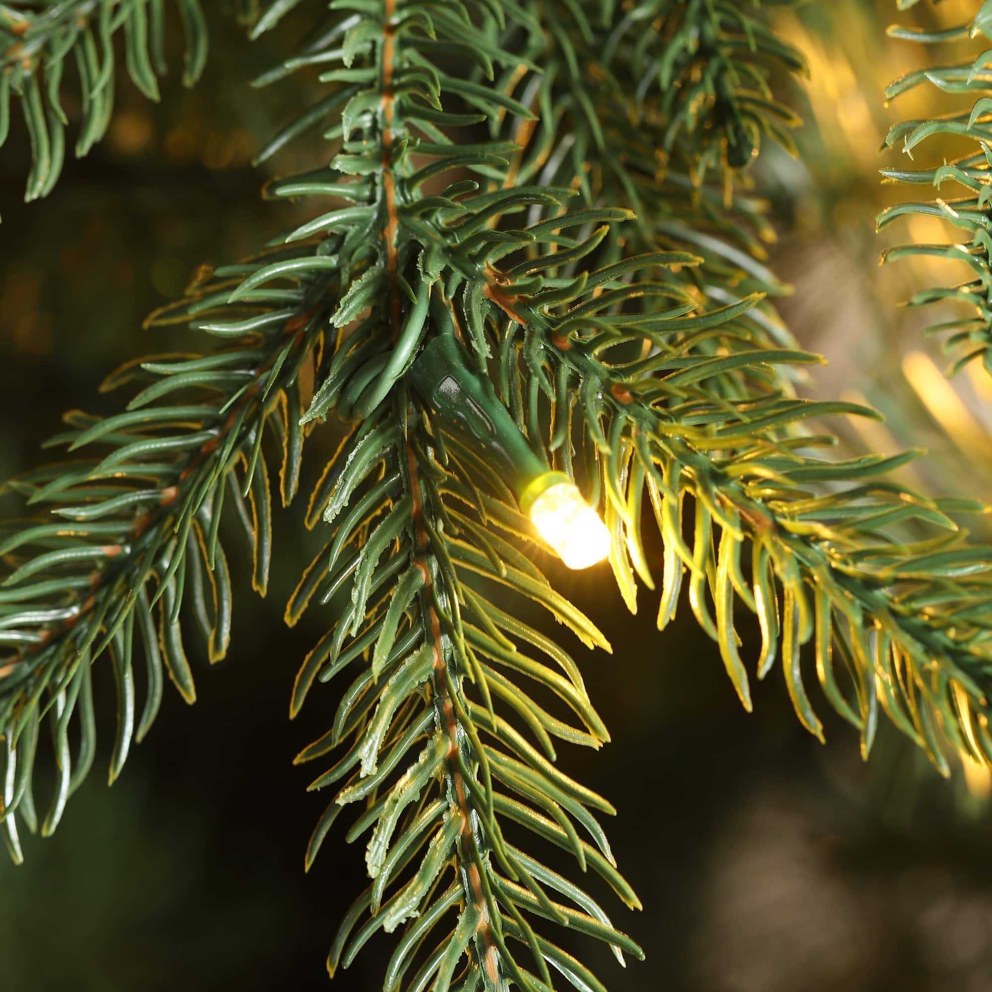 Glitzhome&#xAE; 11ft Pre-Lit Green Slim Fir Artificial Christmas Tree, Multicolor LED Lights