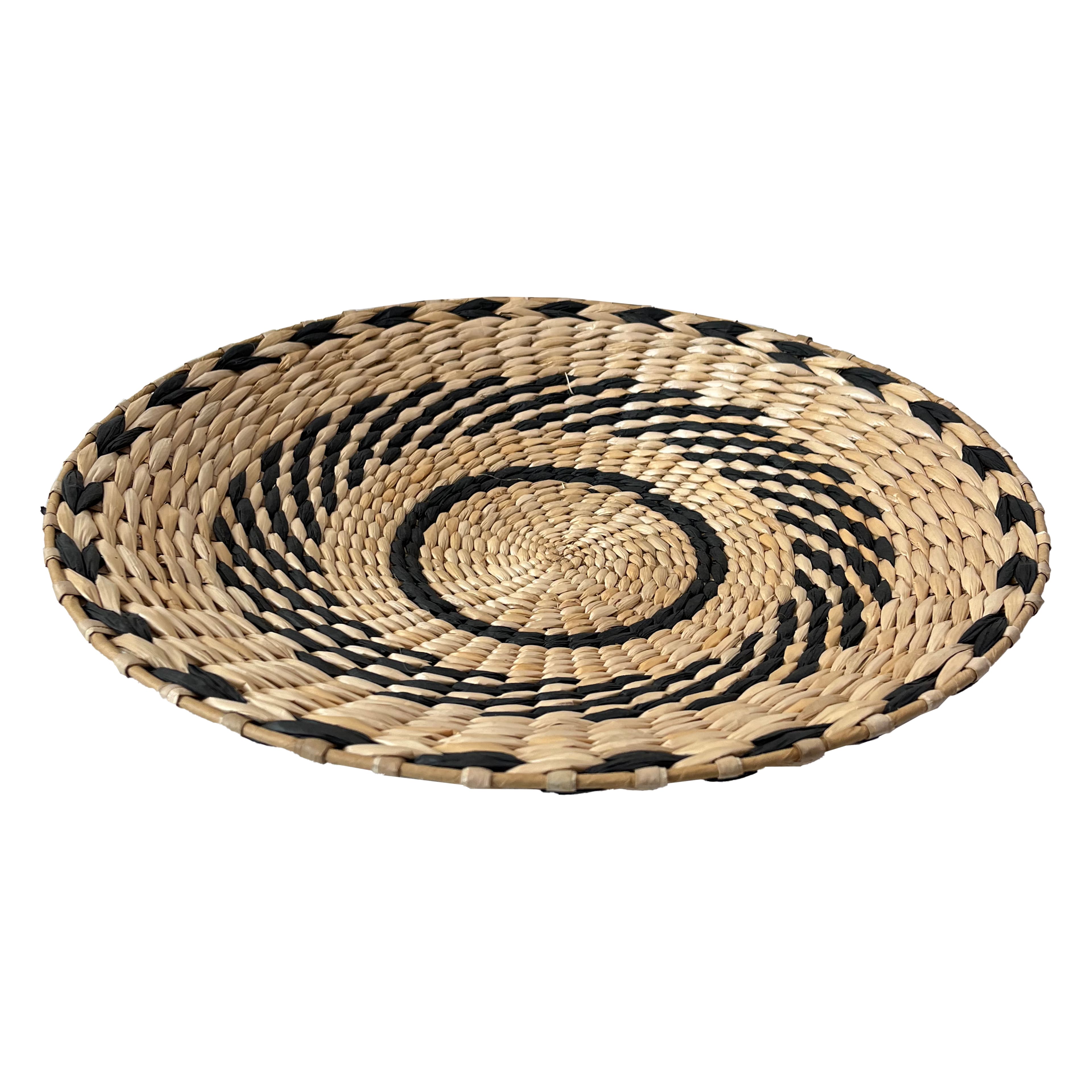 Panier mural noir et brun naturel &#xE0; th&#xE8;me tribal de 40&#xA0;cm d&#x2019;Ashland
