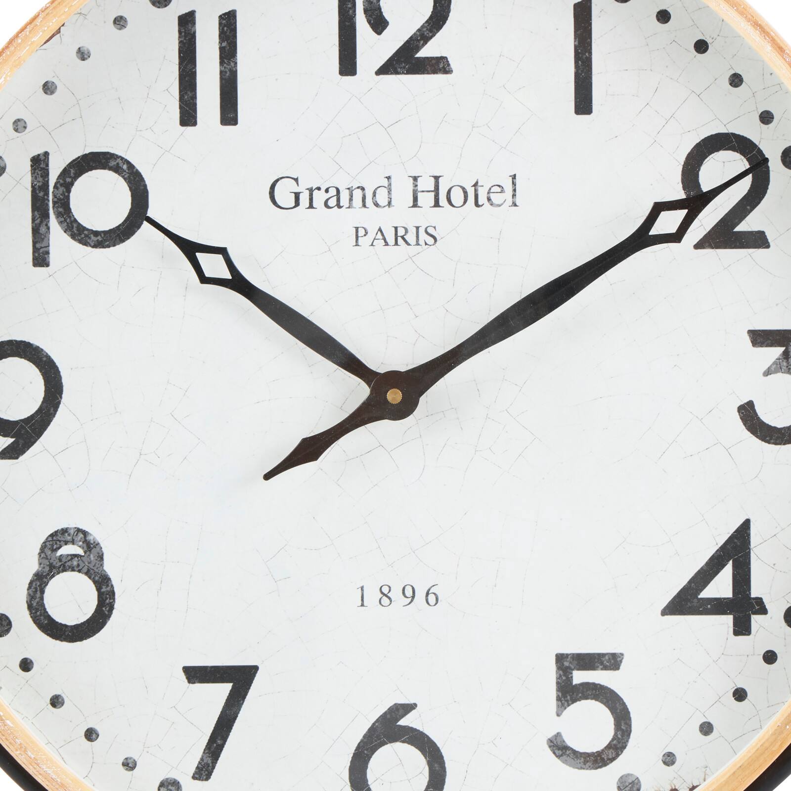 28" Suspended Hanging Wall Clock with Light Brown Woodgrain Frame