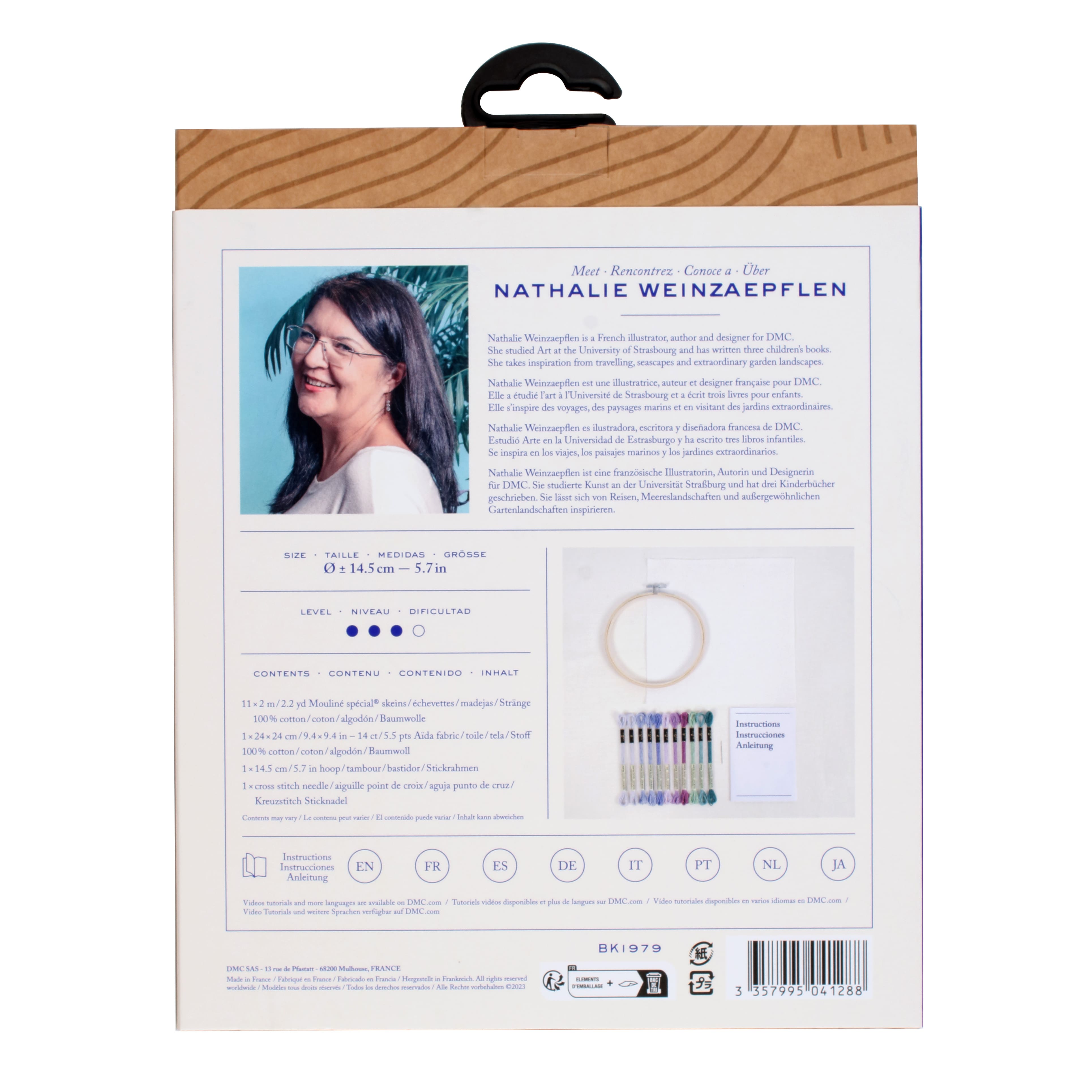 DMC® Lavender Bouquet Intermediate Counted Cross Stitch Kit with Hoop