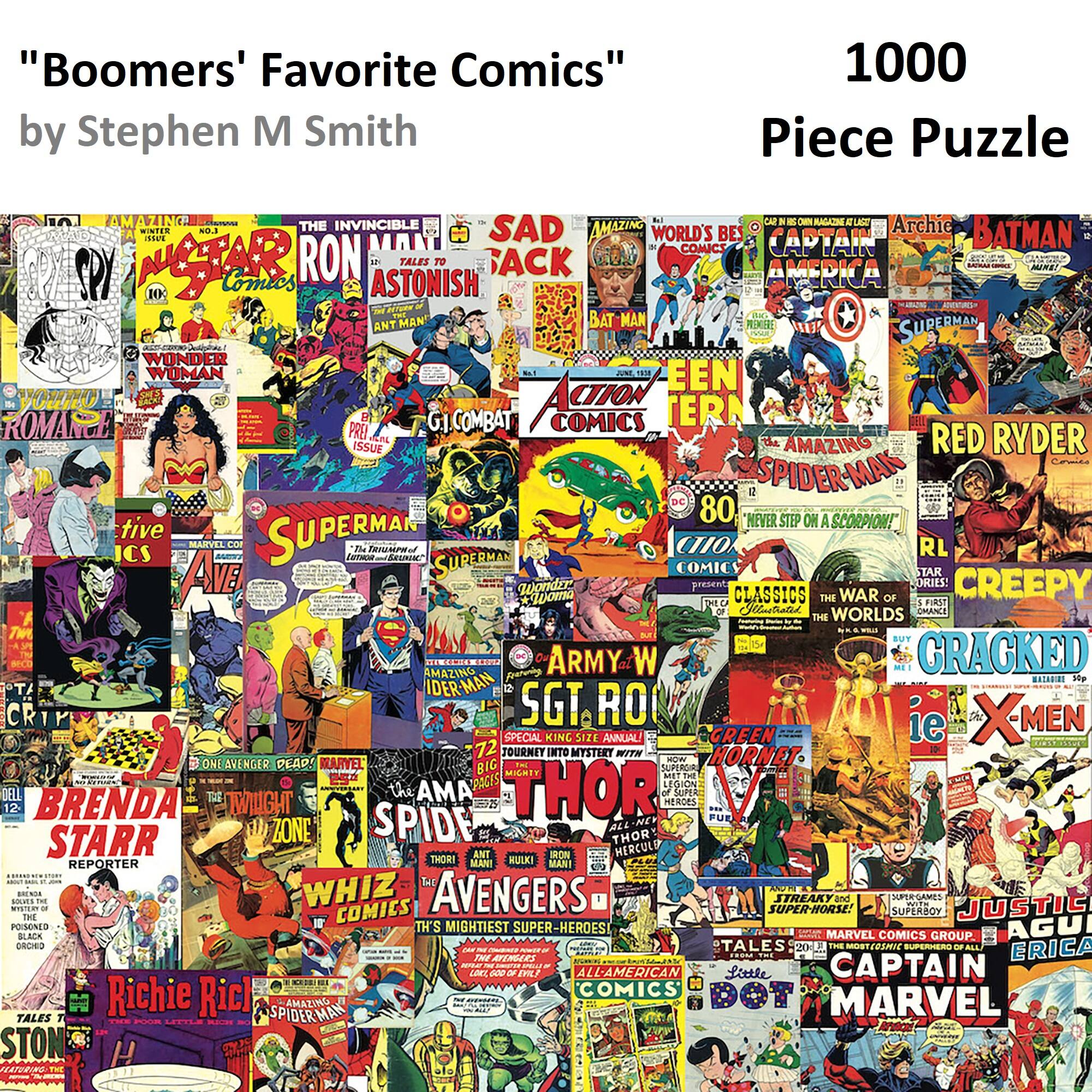 Hart Puzzles Boomers' Favorite Comics by Steve Smith 1,000 Piece Jigsaw Puzzle