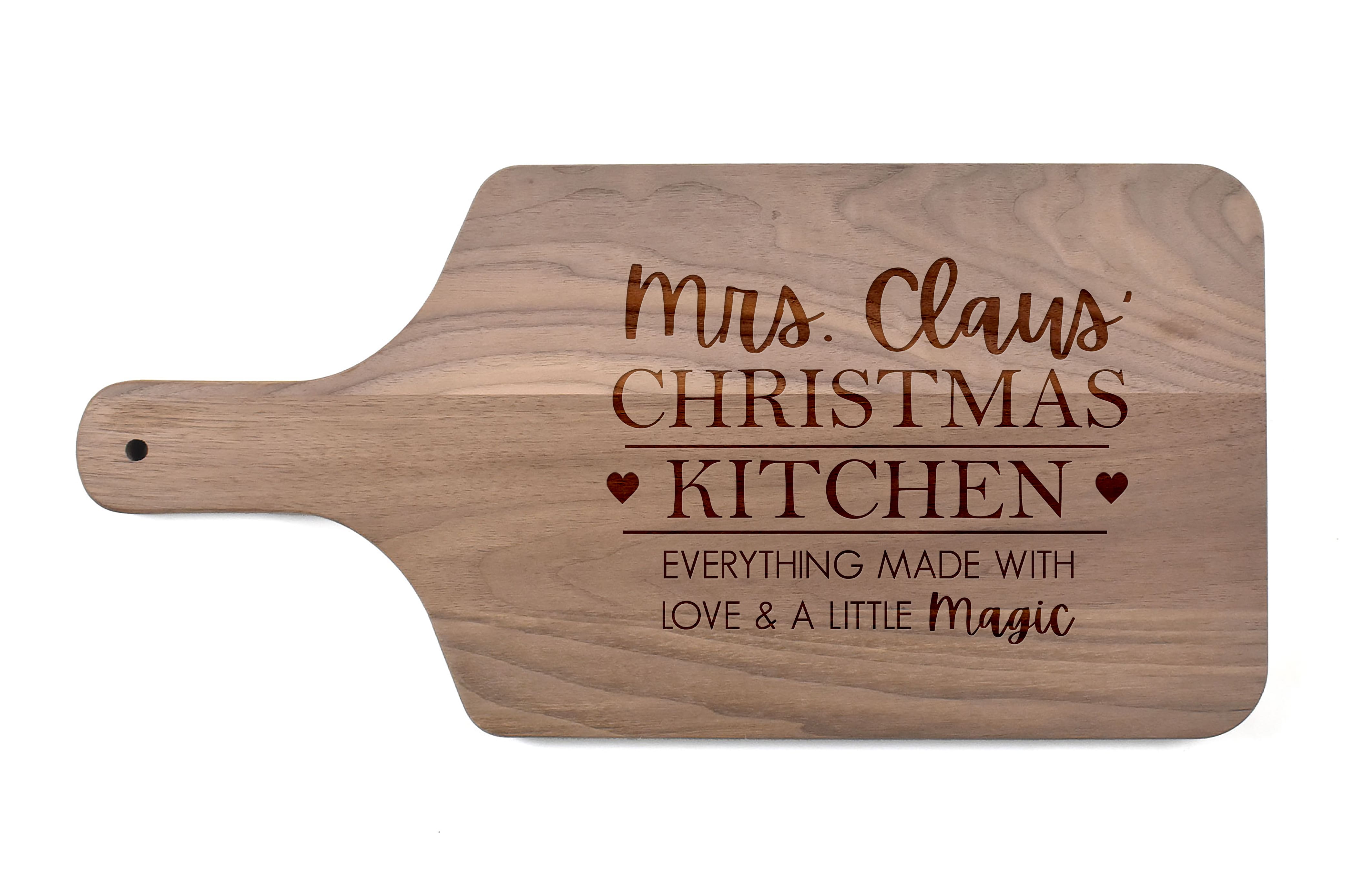 17 Mrs. Claus' Christmas Kitchen Maple Paddle Cutting Board
