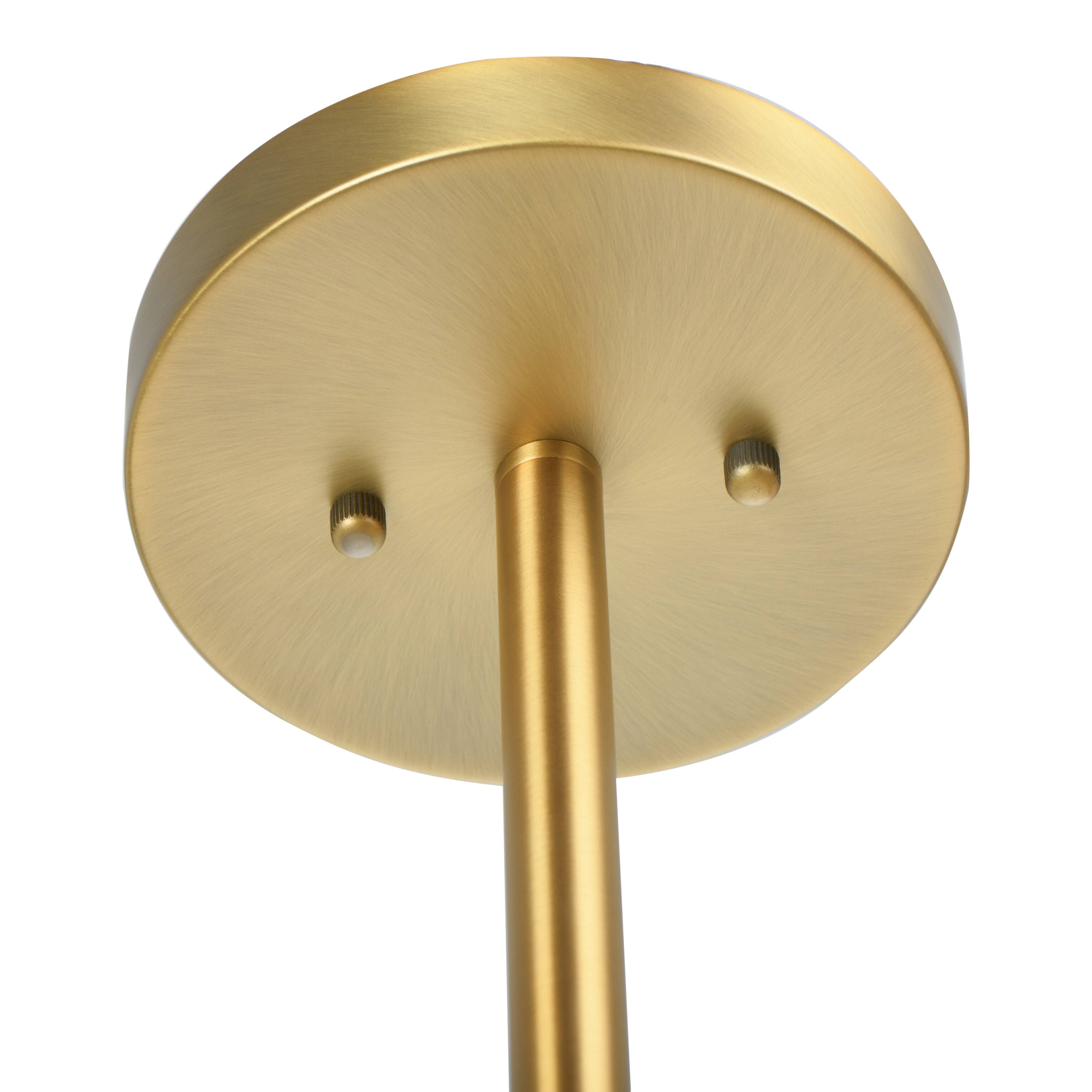 Hello Honey® 37.5" Wood & Metal Chandelier with Linen Shades