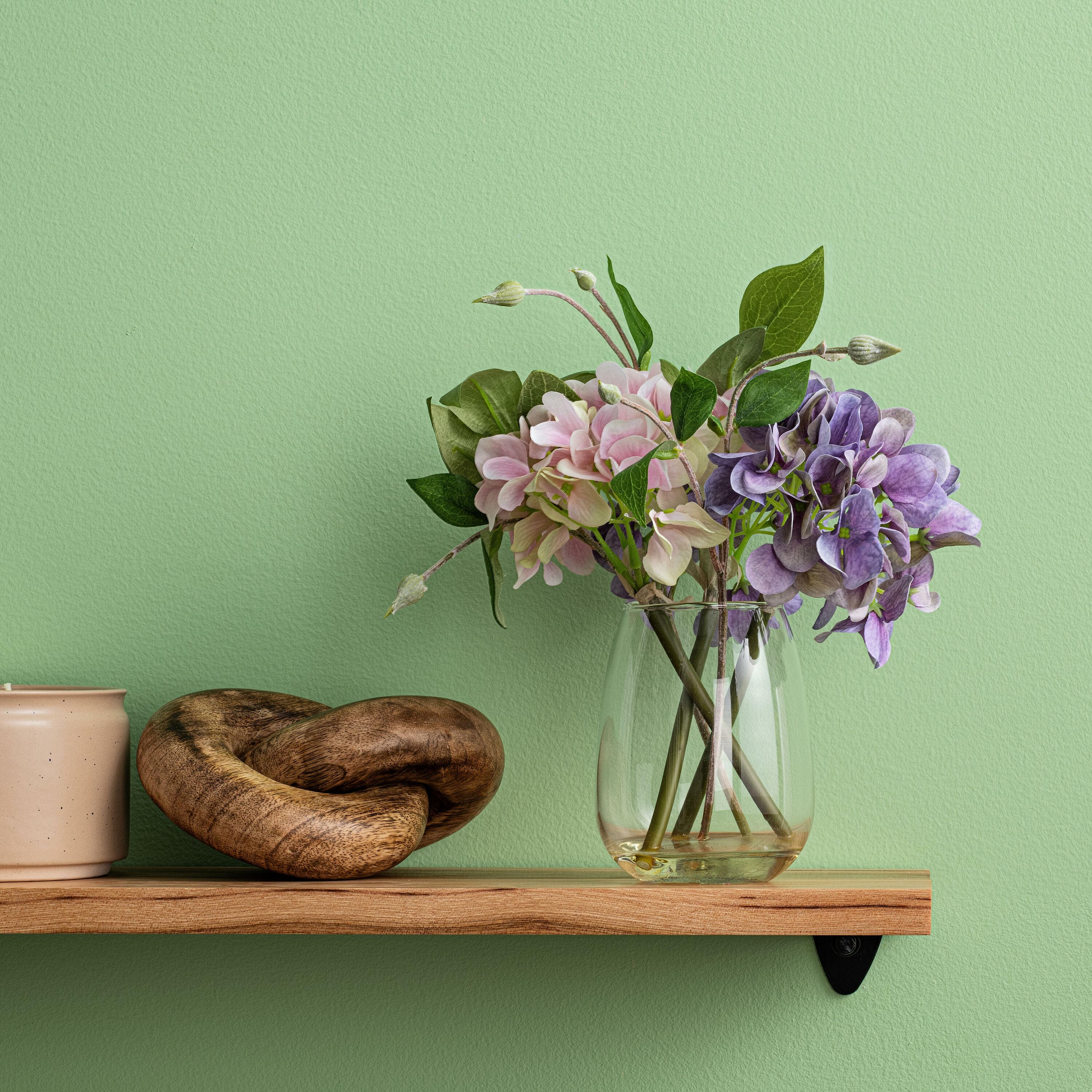 11" Light Pink & Purple Hydrangea Arrangement