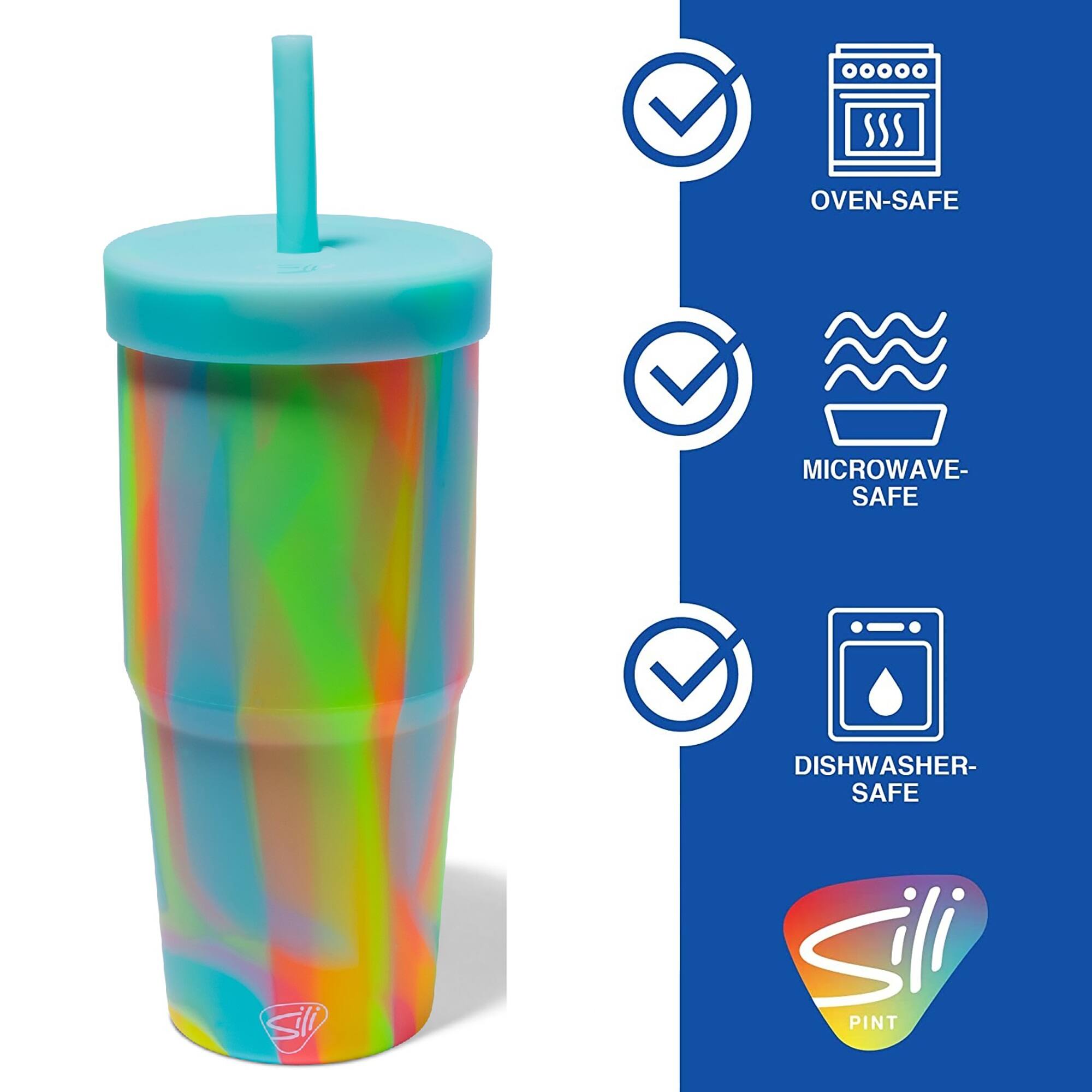 Silipint® 32oz. Aqua & Sugar Rush Silicone Straw Tumblers