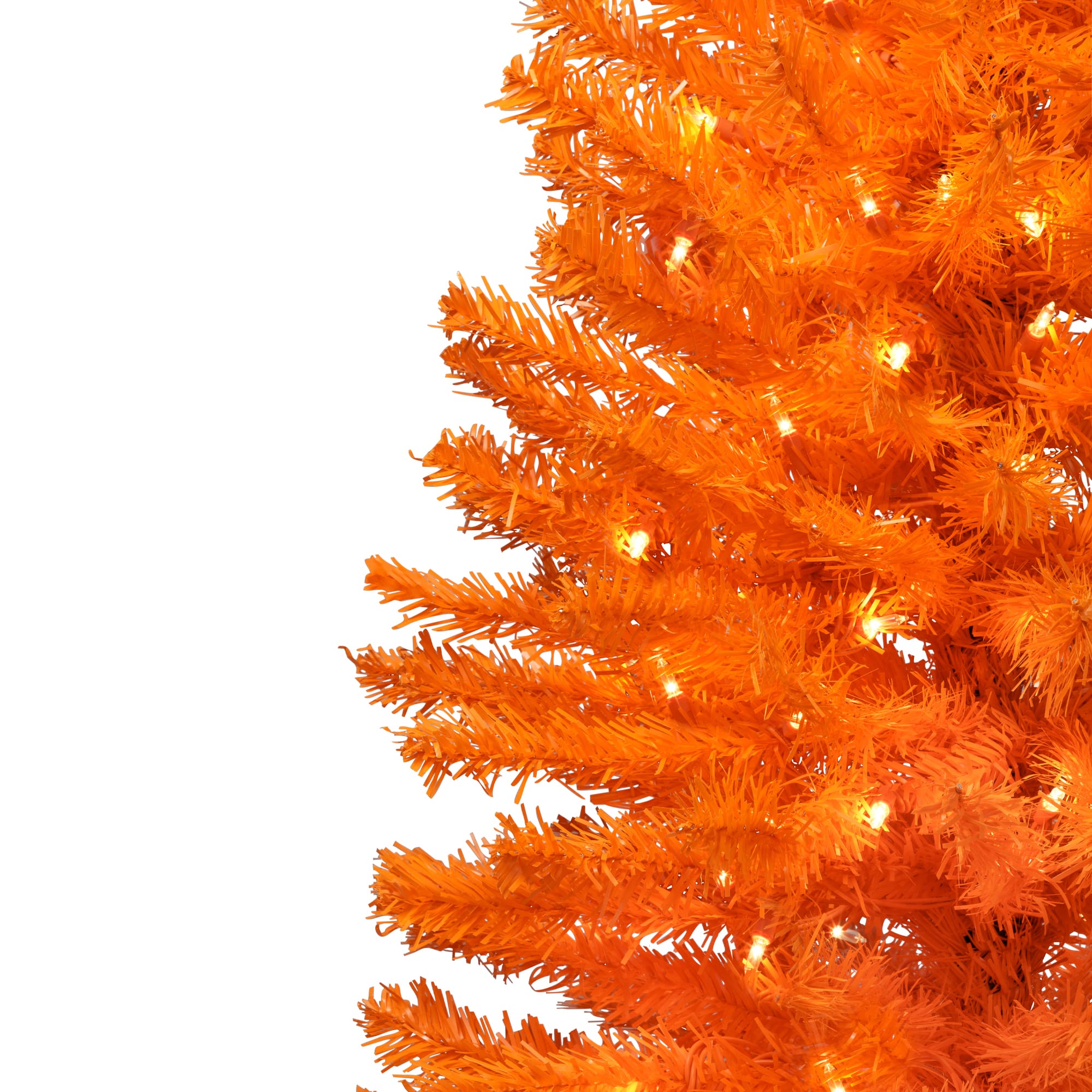 4ft. Pre-Lit Medium Orange Artificial Pine Christmas Tree, Clear Lights