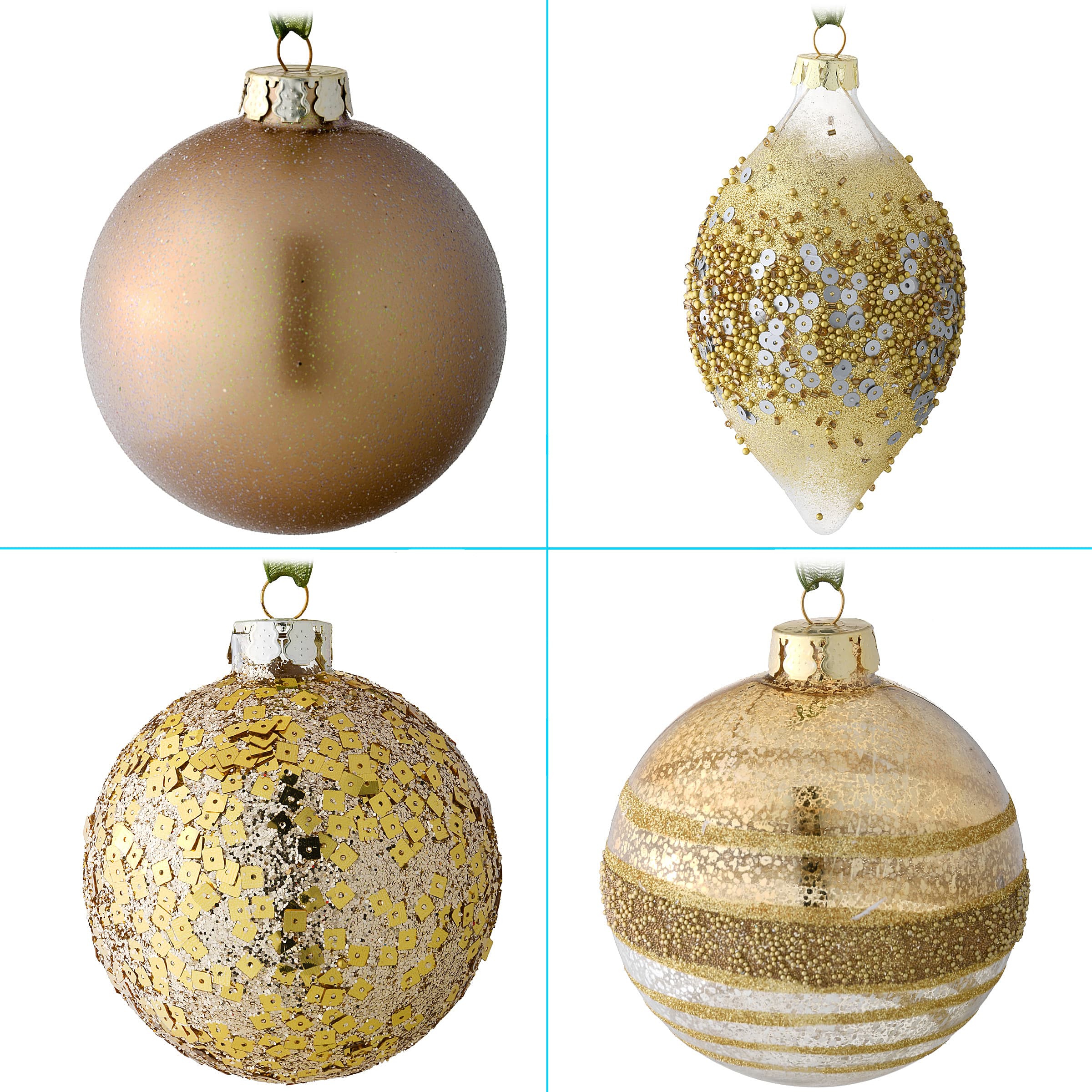 20ct. Yuletide Glam Collection Glass Ornaments