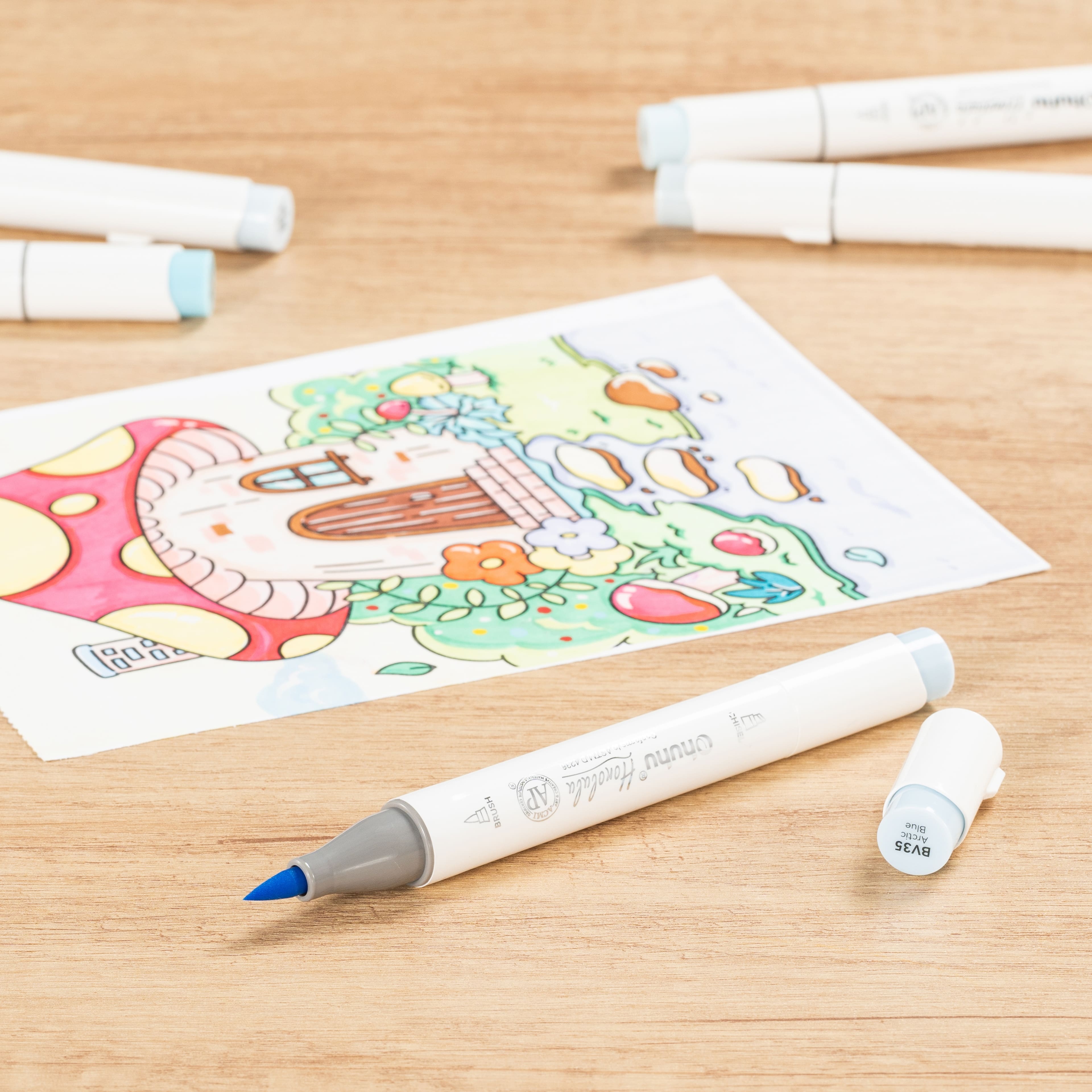 Marqueur Honolulu à double pointe pinceau et biseautée d’Ohuhu