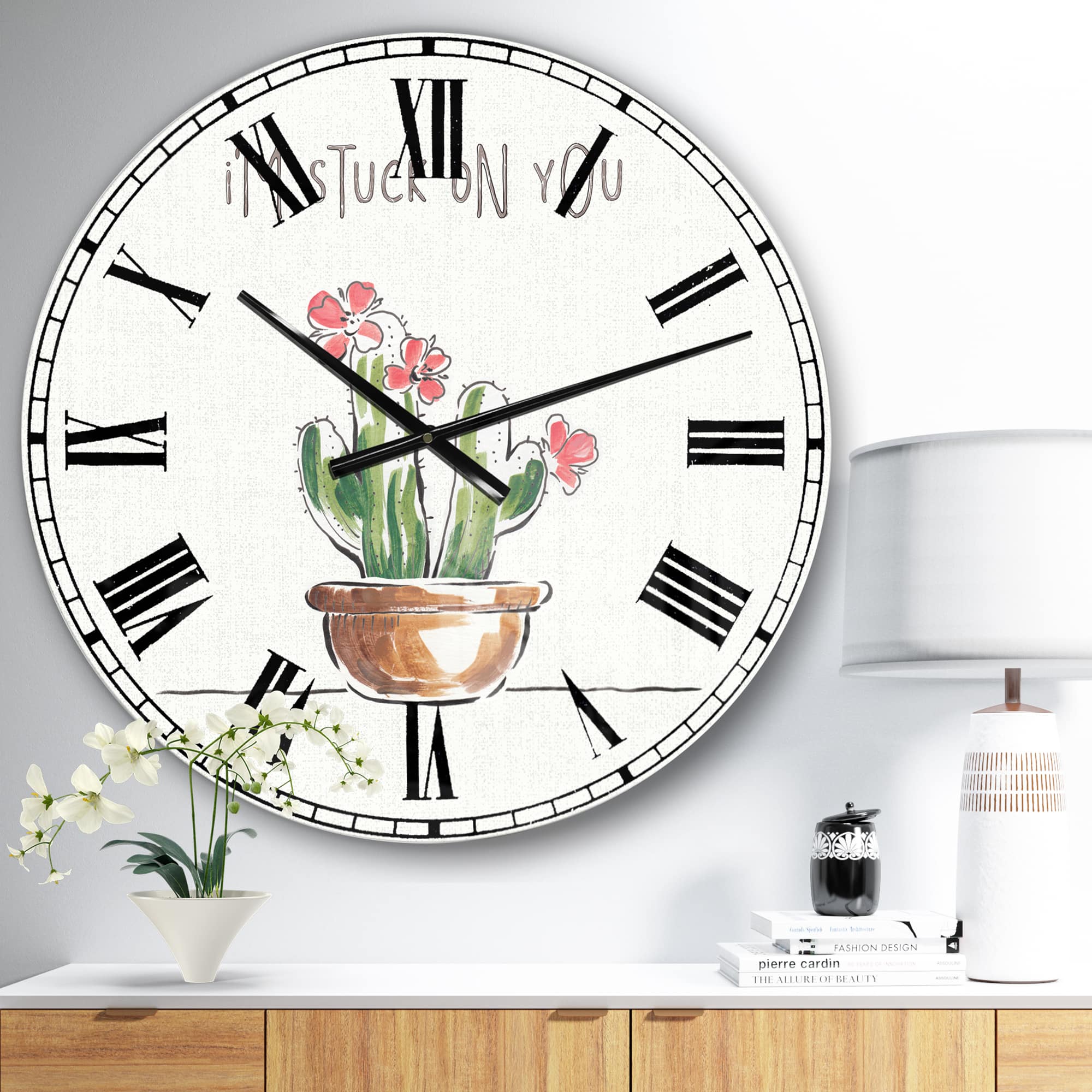 Designart &#x27;Desert Botanical Bloom Ii Farmhouse Wall Clock