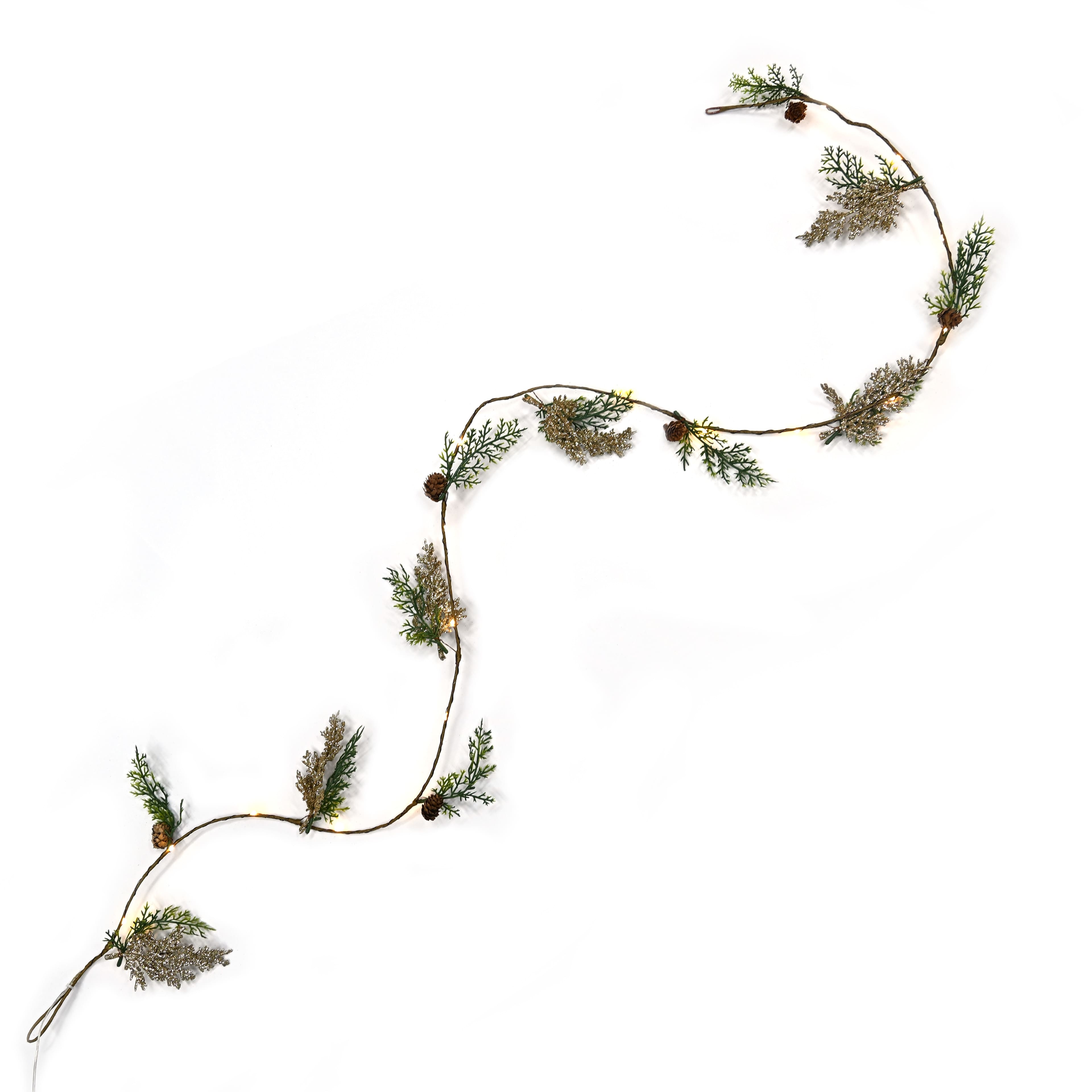 18ct. Warm White LED Pinecone Garland String Lights by Ashland&#xAE;