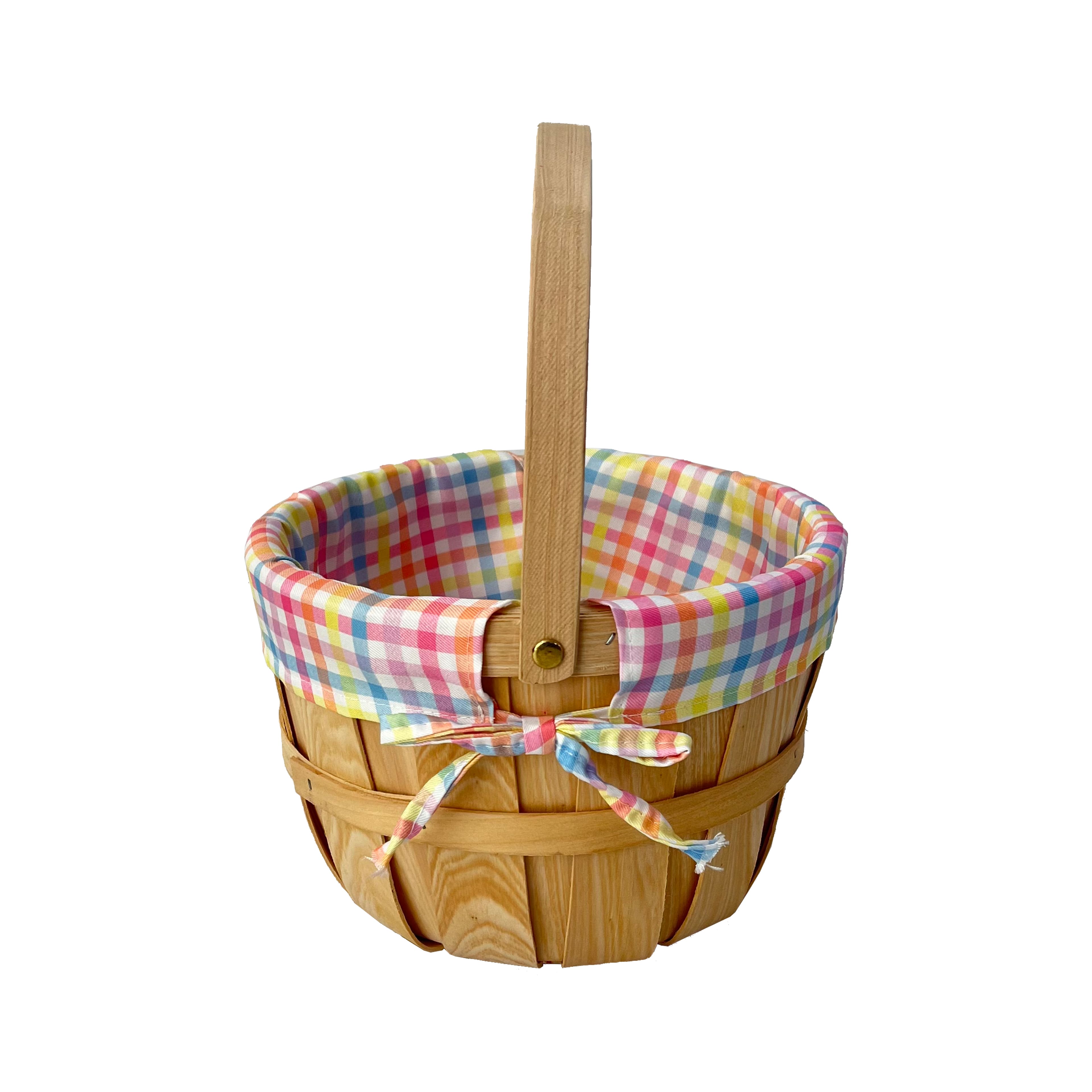 Plaid Fabric Lined Chipwood Easter Basket by Ashland®