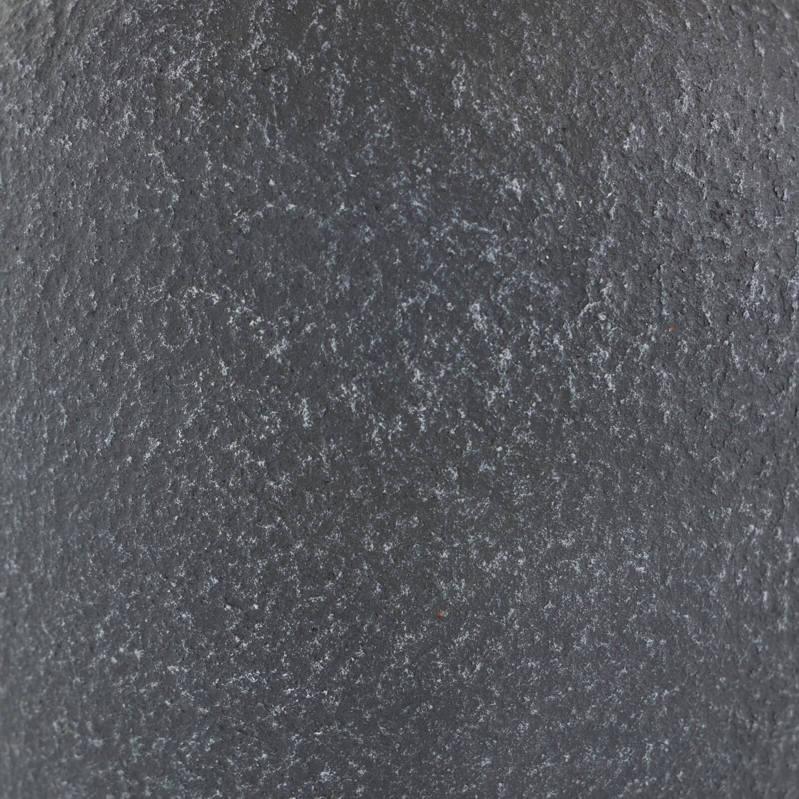 15" Black Ceramic Whitewashed Textured Vase