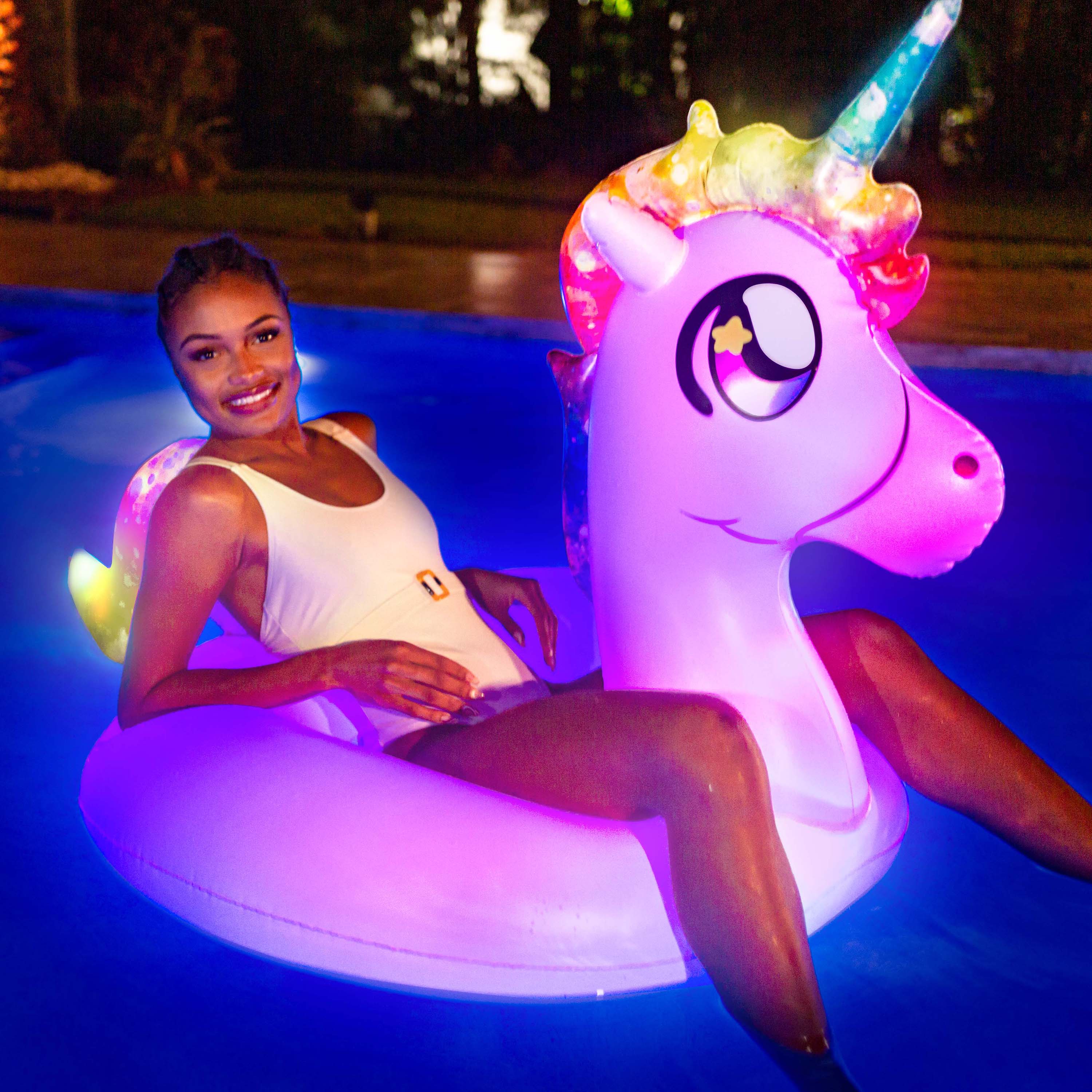 PoolCandy Illuminated LED Unicorn Large Pool Tube