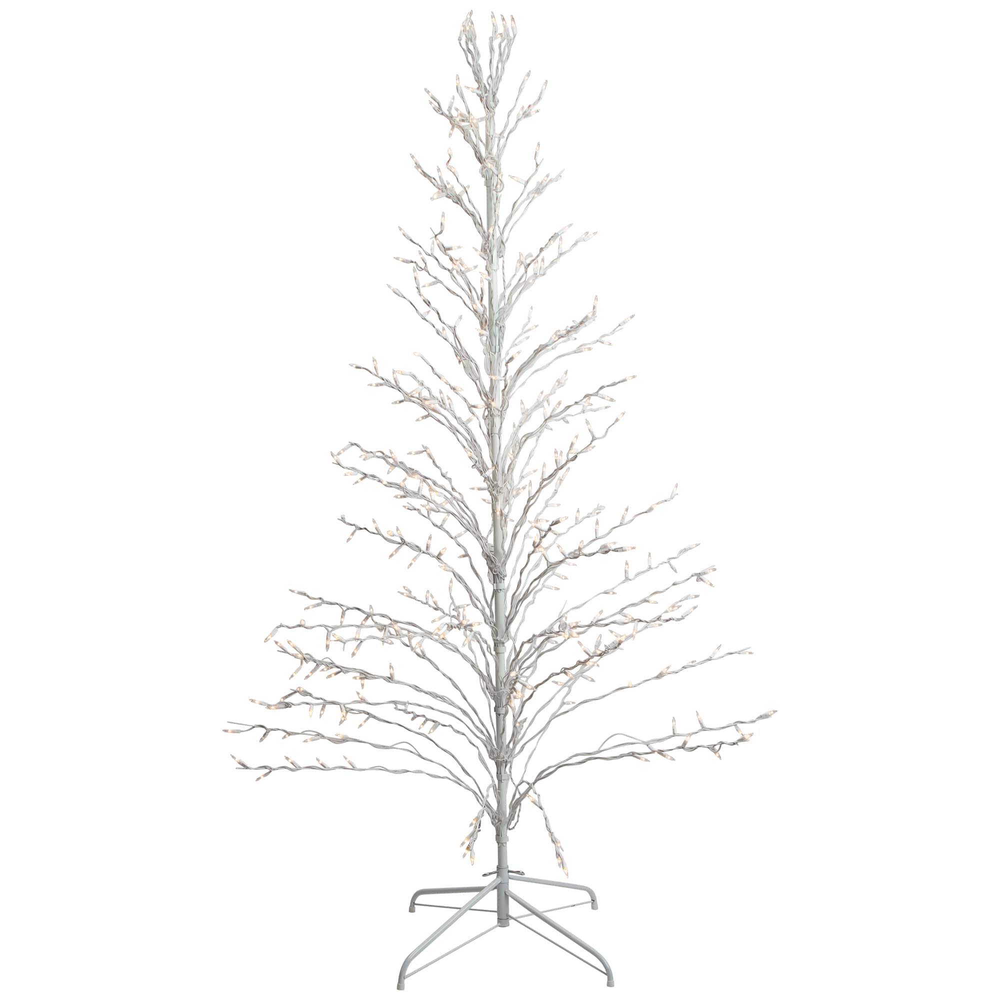 6ft. Pre-Lit White Cascade Twig Artificial Christmas Tree, Clear Lights