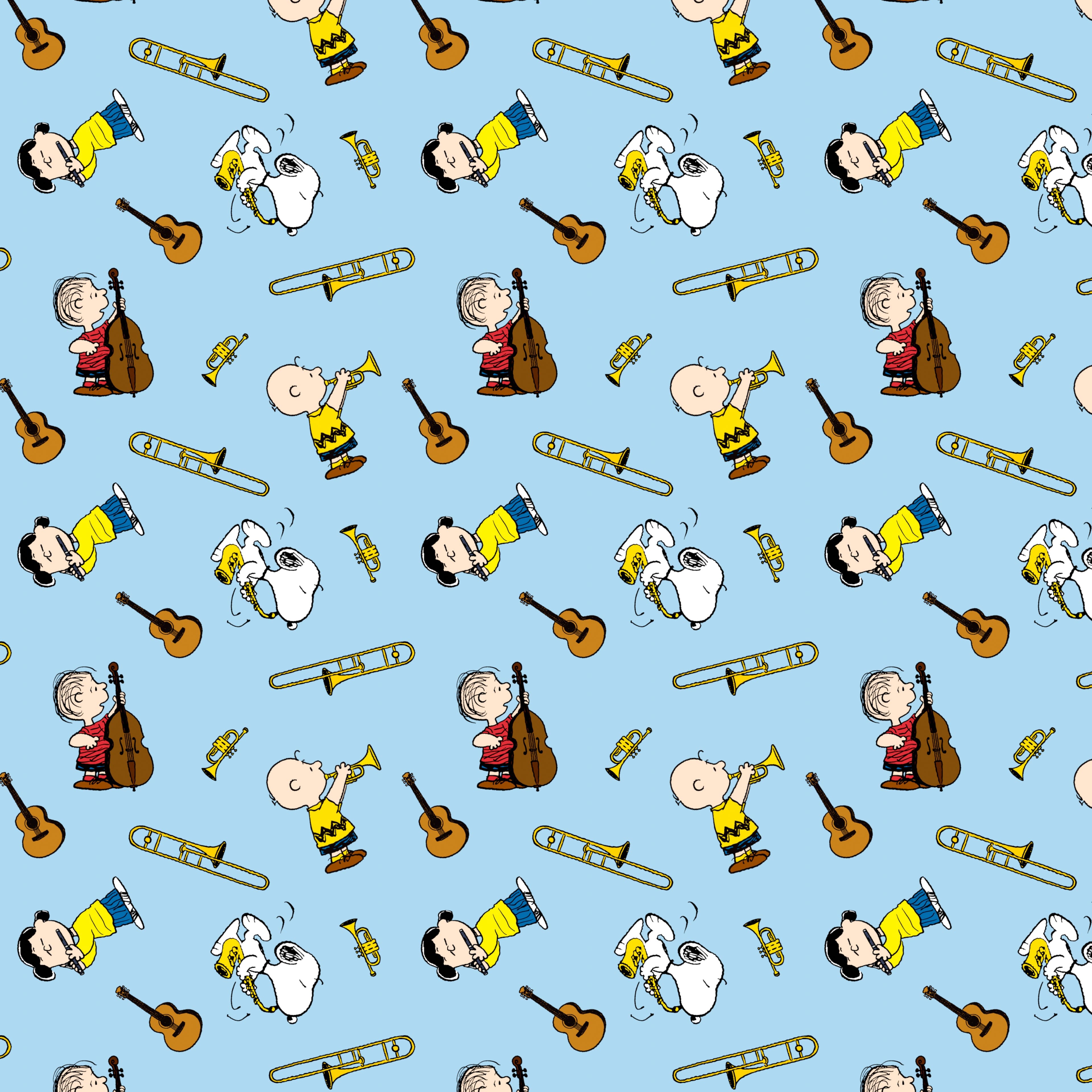 Peanuts&#xAE; Music Blue Cotton Fabric