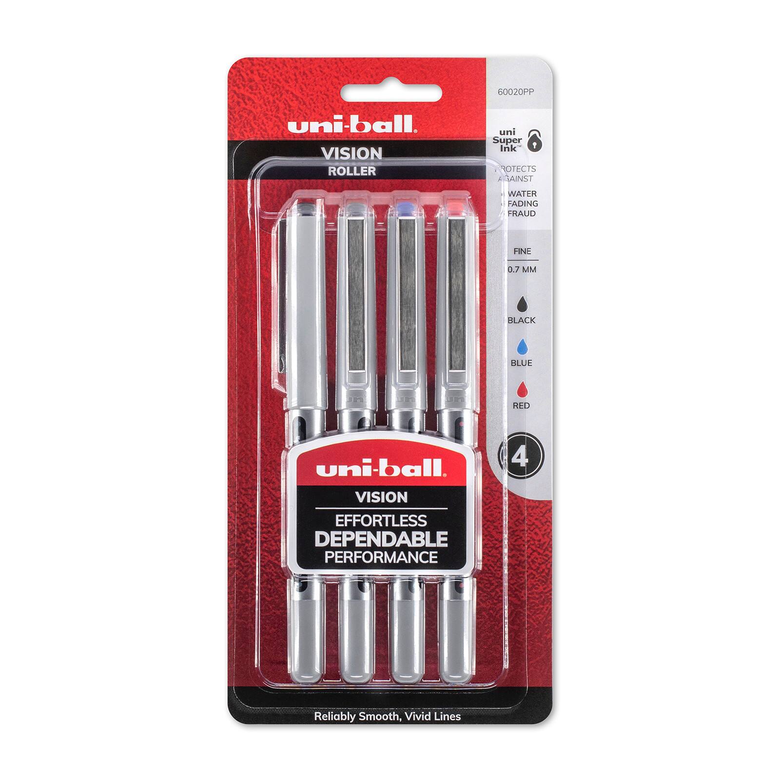 Uni-Ball® Vision Rollerball 0.7mm 4 Pen Set