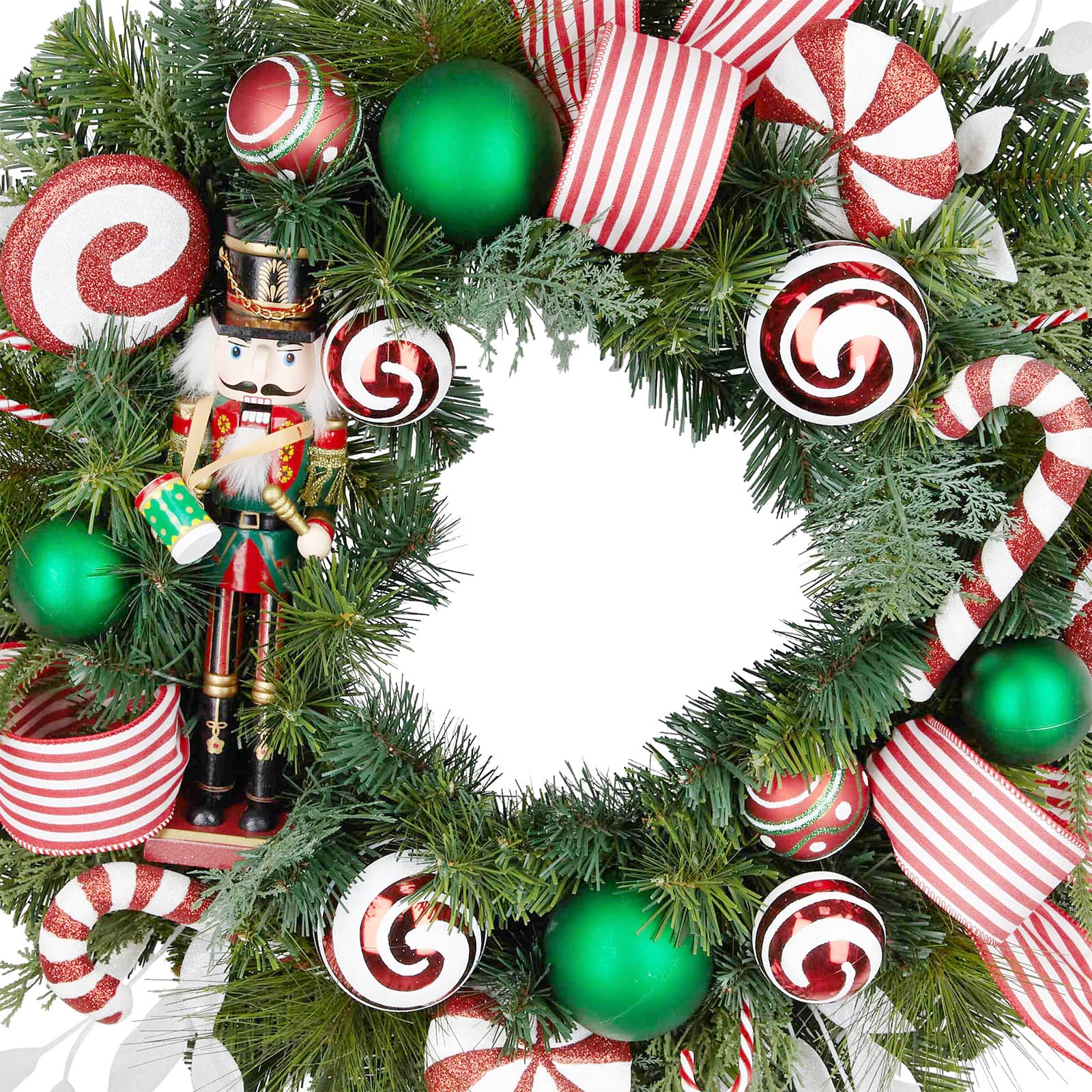 26&#x22; Nutcracker &#x26; Peppermint Wreath by Ashland&#xAE;
