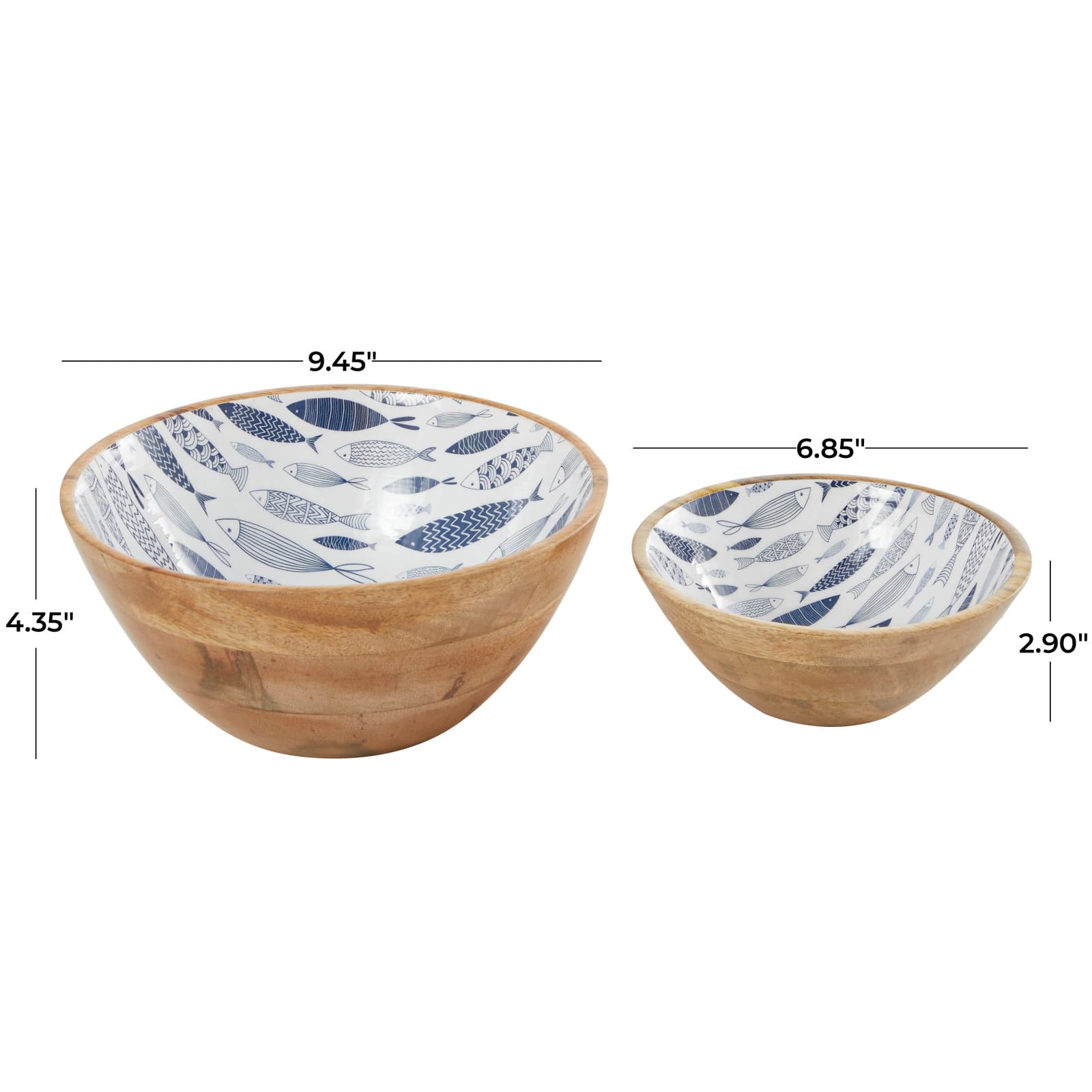 Mango Wood Handmade Nesting Decorative Bowl Set