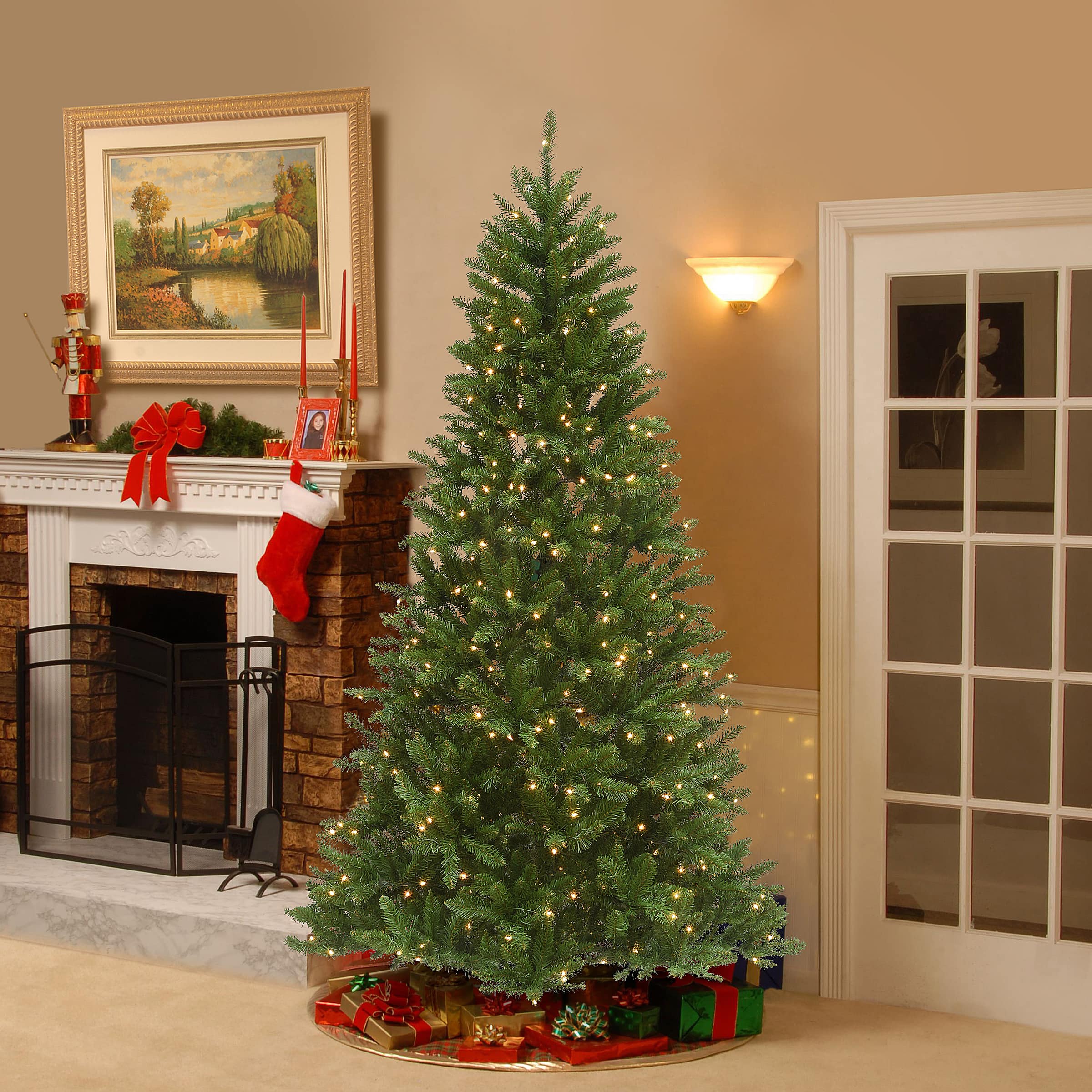 9ft. Pre-Lit Peyton Spruce Artificial Christmas Tree, Clear Lights