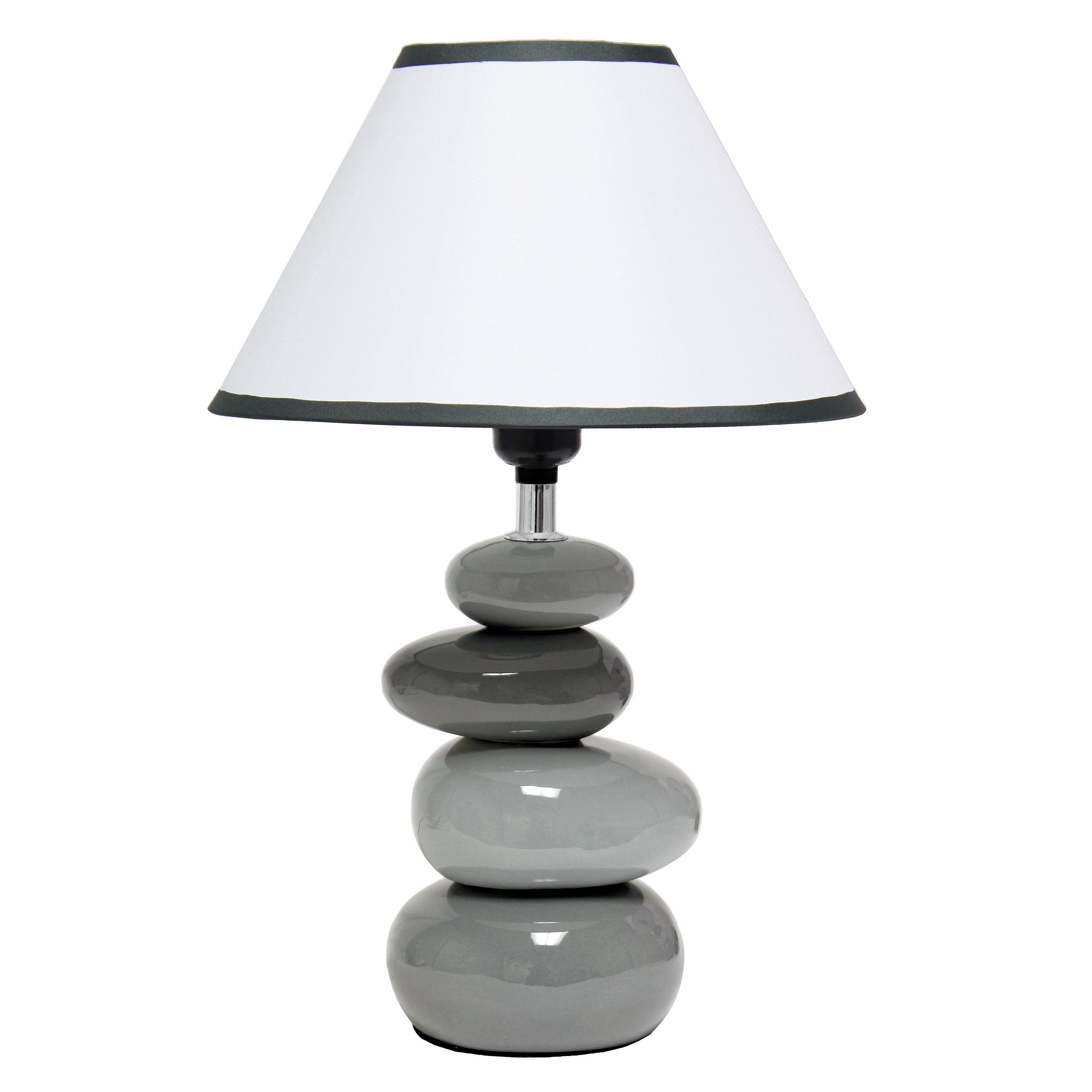 Creekwood Home Priva 14.7&#x22; Gray Stacking Stones Table Lamp