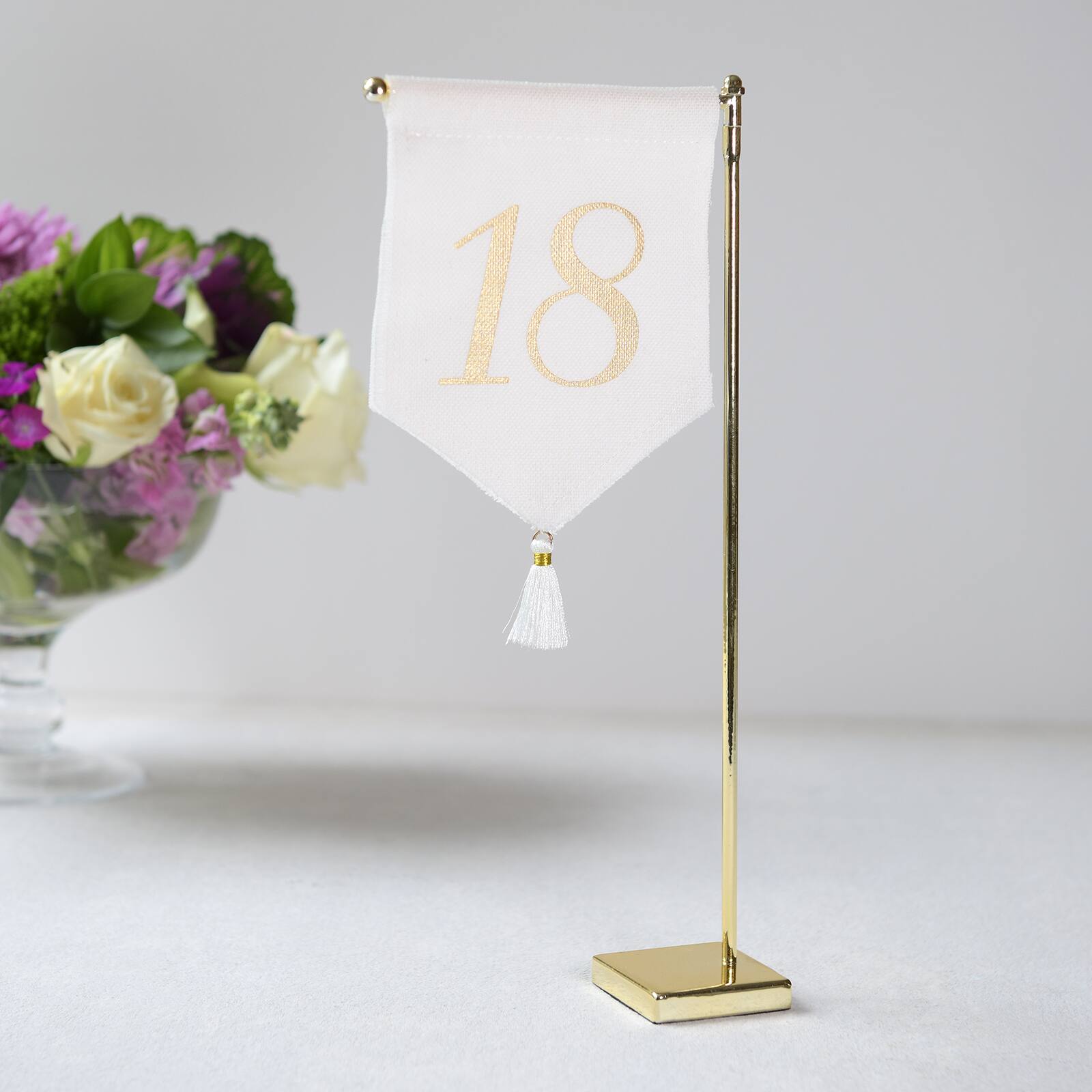 Style Me Pretty Linen Tassel Table Number