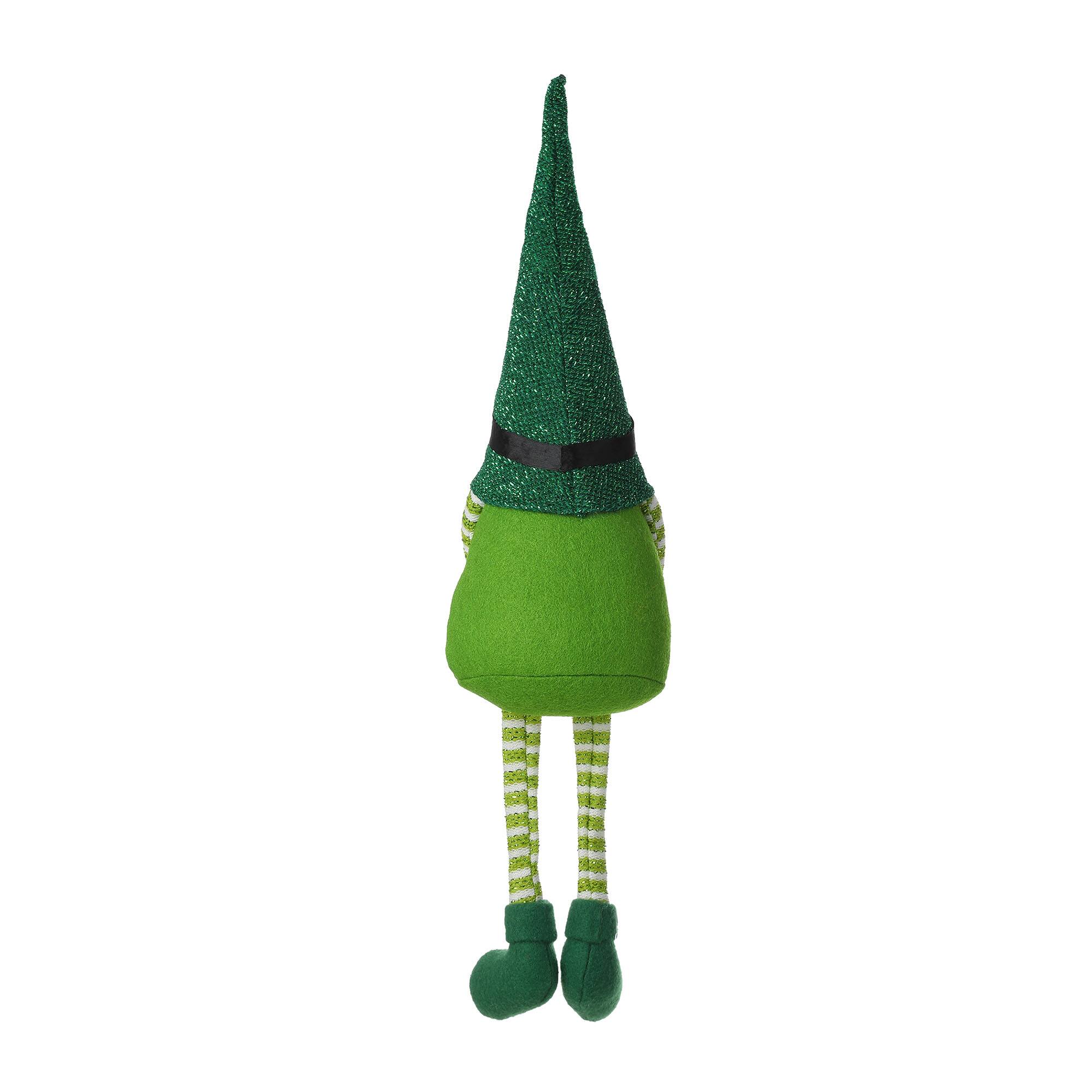 Glitzhome® 28.25'' St. Patrick's Fabric Gnome Shelf Sitter with Dangling Legs