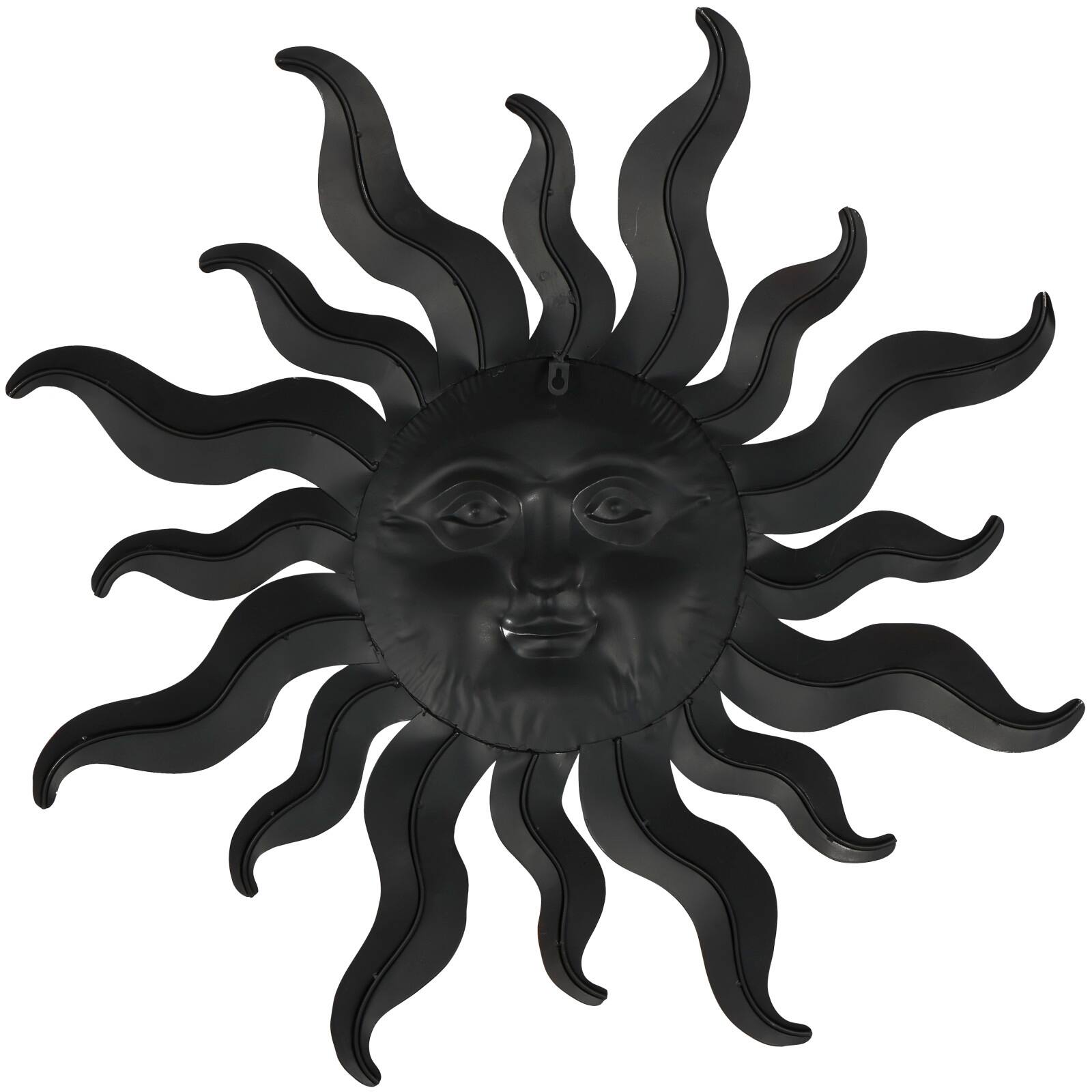 Bronze Metal Sun Wall Decoration with Smiling Face