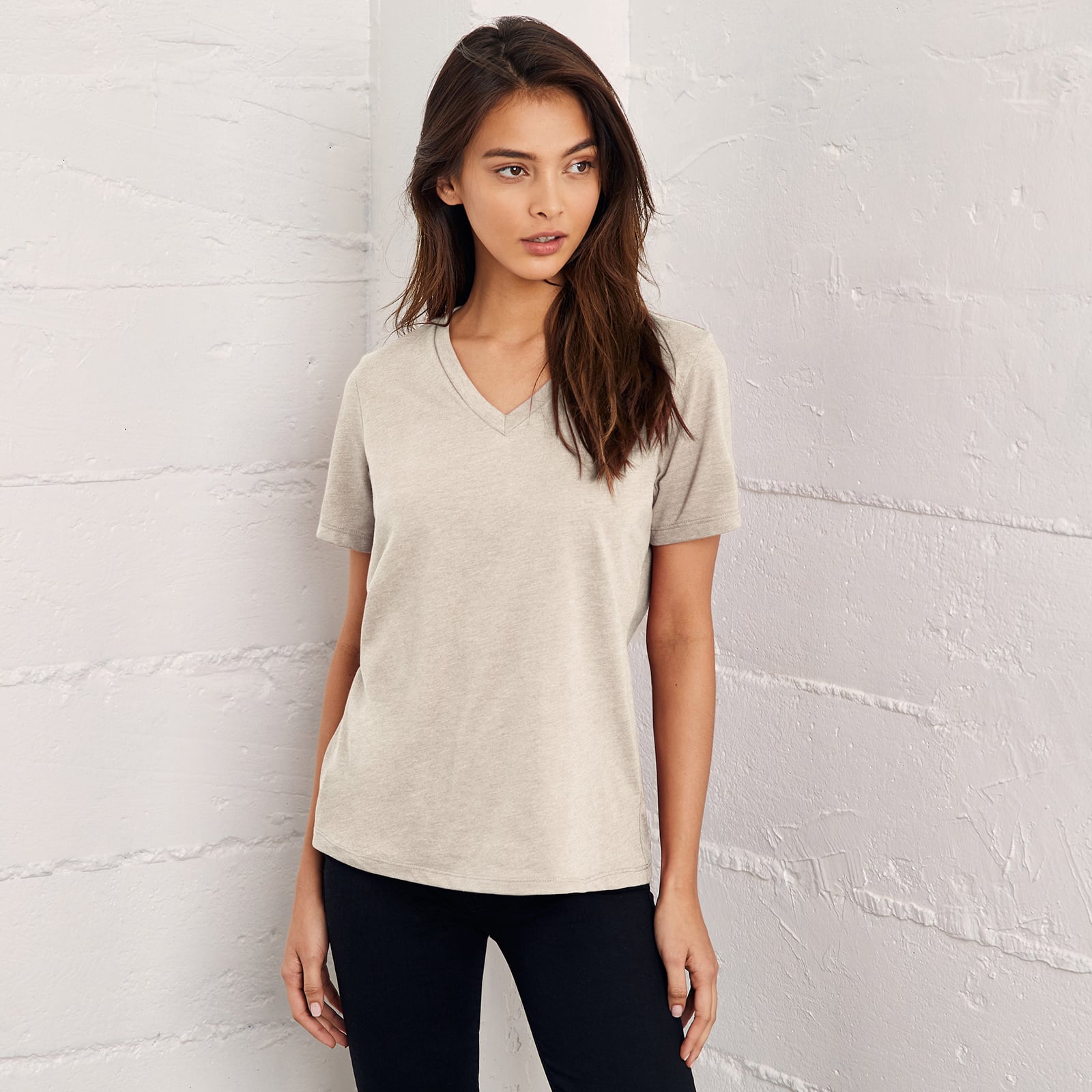 6 Pack: BELLA+CANVAS® Women's Relaxed V-Neck Heather T-Shirt