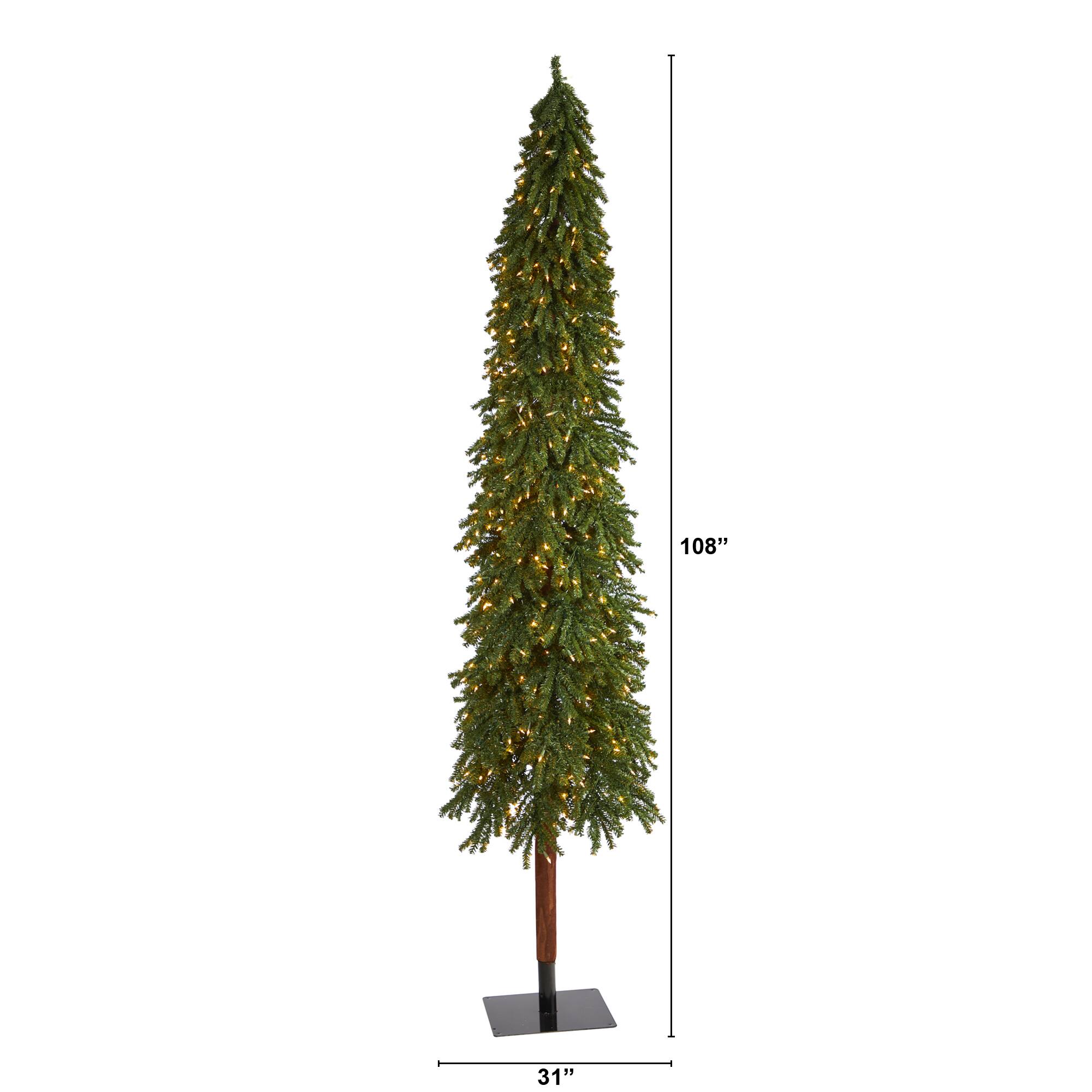 9ft. Pre-Lit Grand Alpine Artificial Christmas Tree, Clear Lights