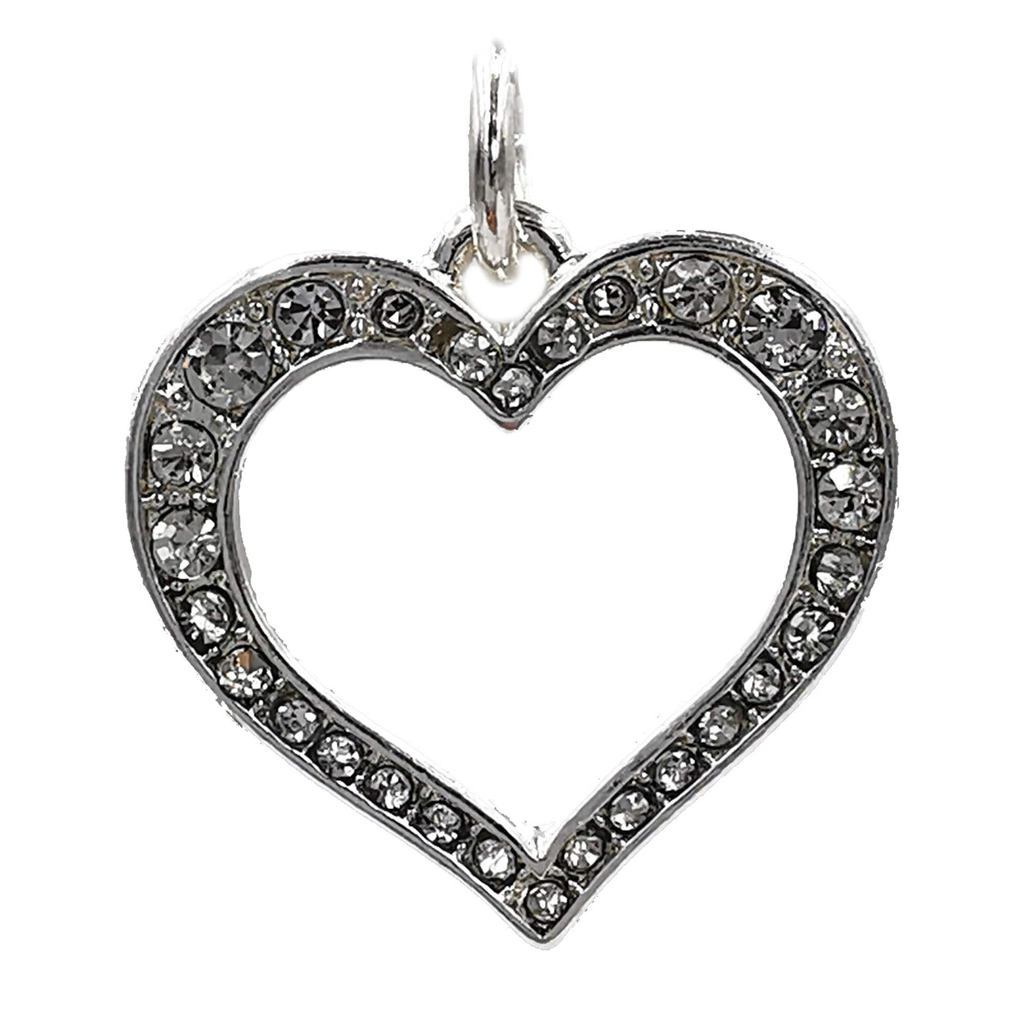 Charmalong™ Silver Plated & Stone Paved Heart Charm by Bead Landing™