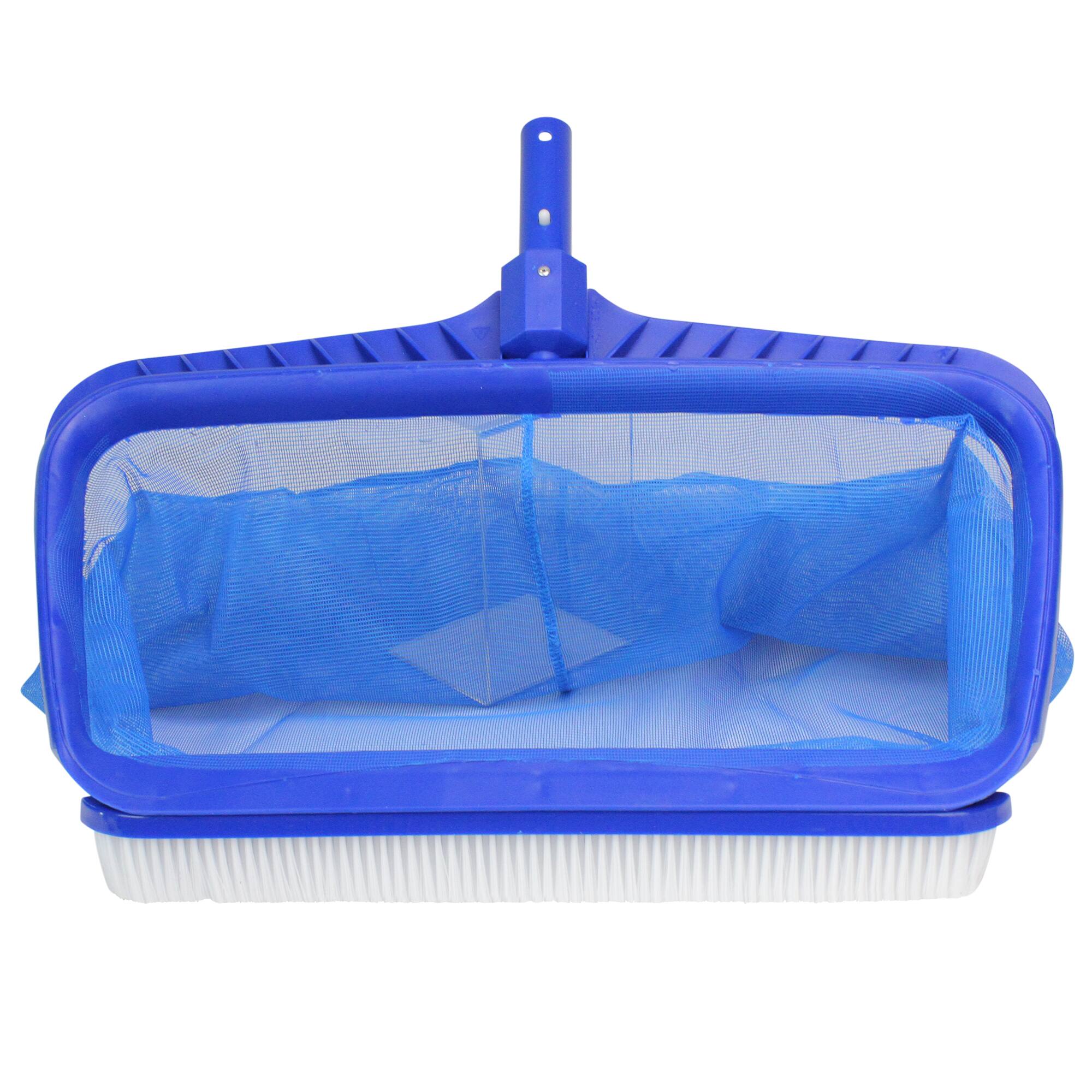 Swim Central Blue Professional Deep Bag Swimming Pool Skimmer Rake & Brush Combo