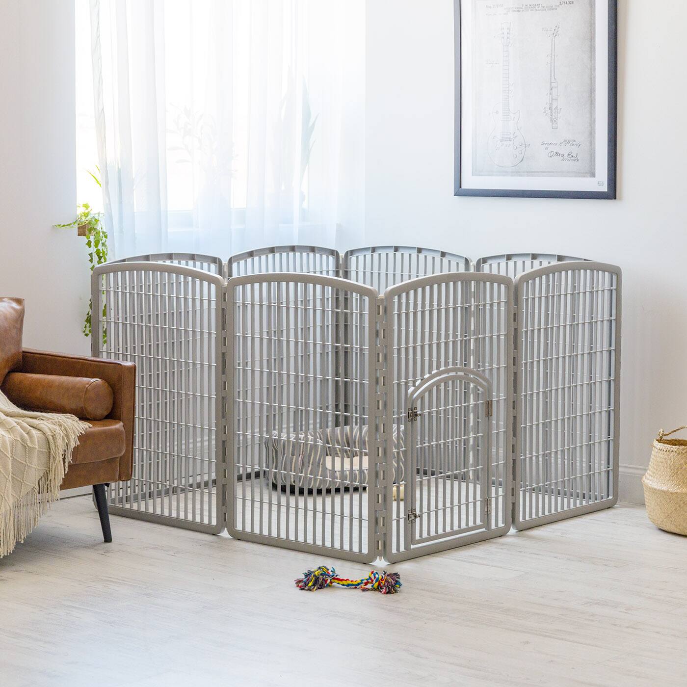 IRIS&#xAE; Gray 8-Panel Pet Playpen with Door