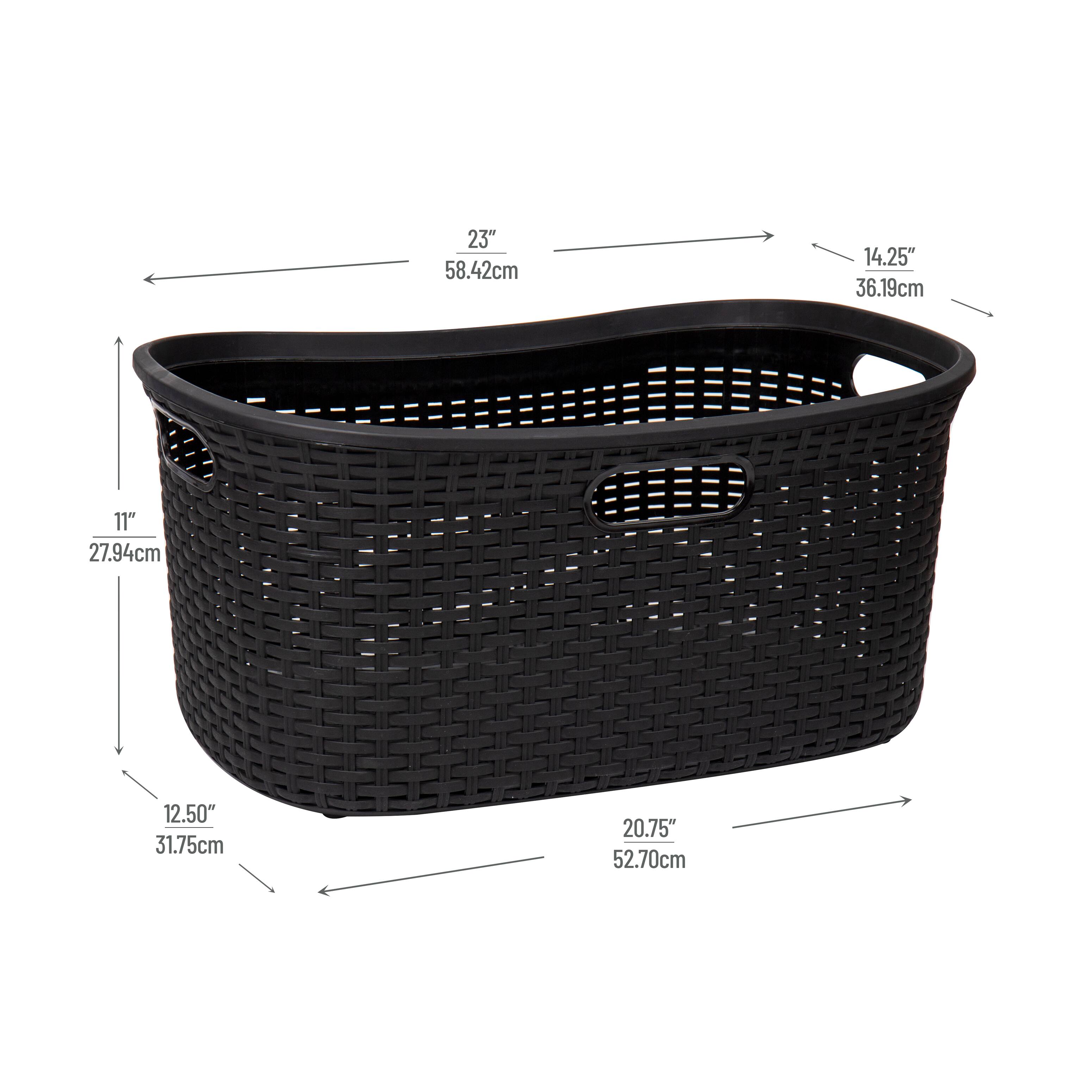 Mind Reader 23" Plastic Wicker Design Laundry Basket