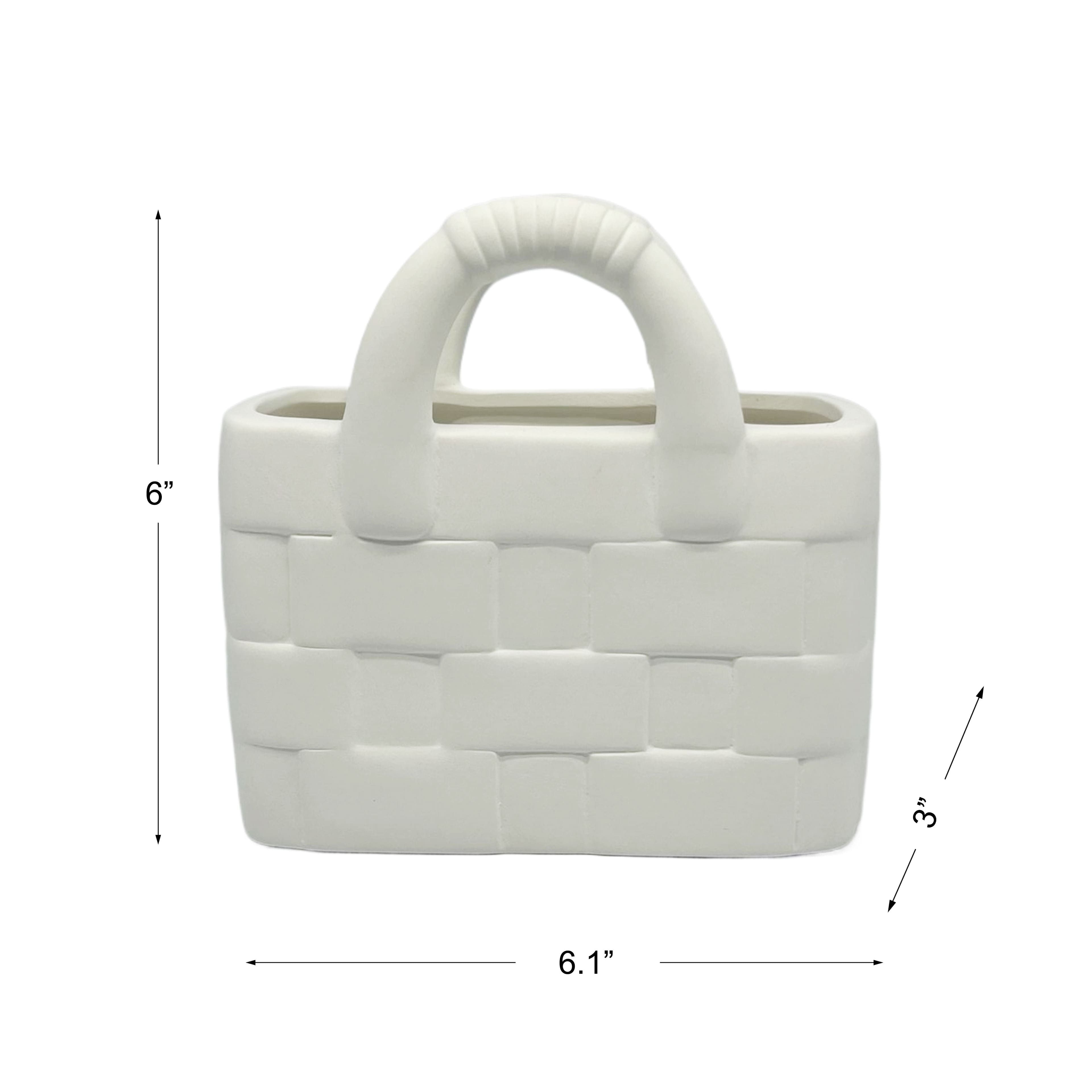 6&#x22; Woven Bag DIY Ceramic Vase by Make Market&#xAE;