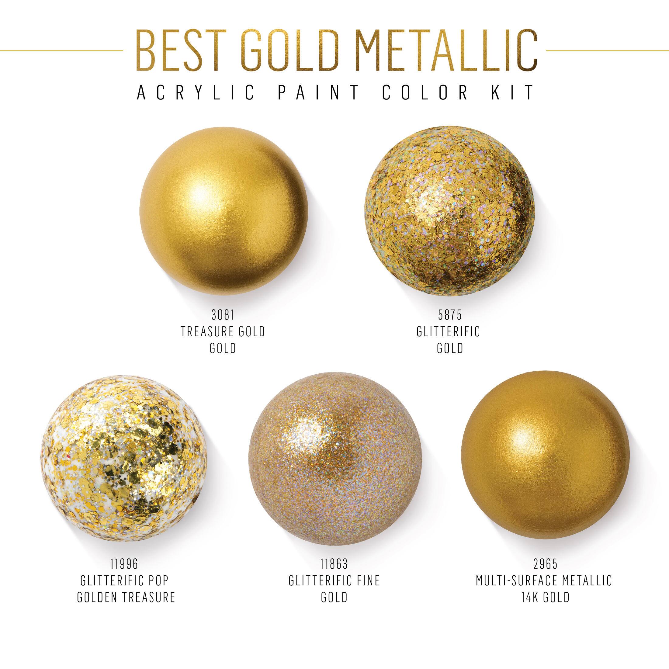 FolkArt&#xAE; Best Gold Metallic Acrylic Paint Color Set