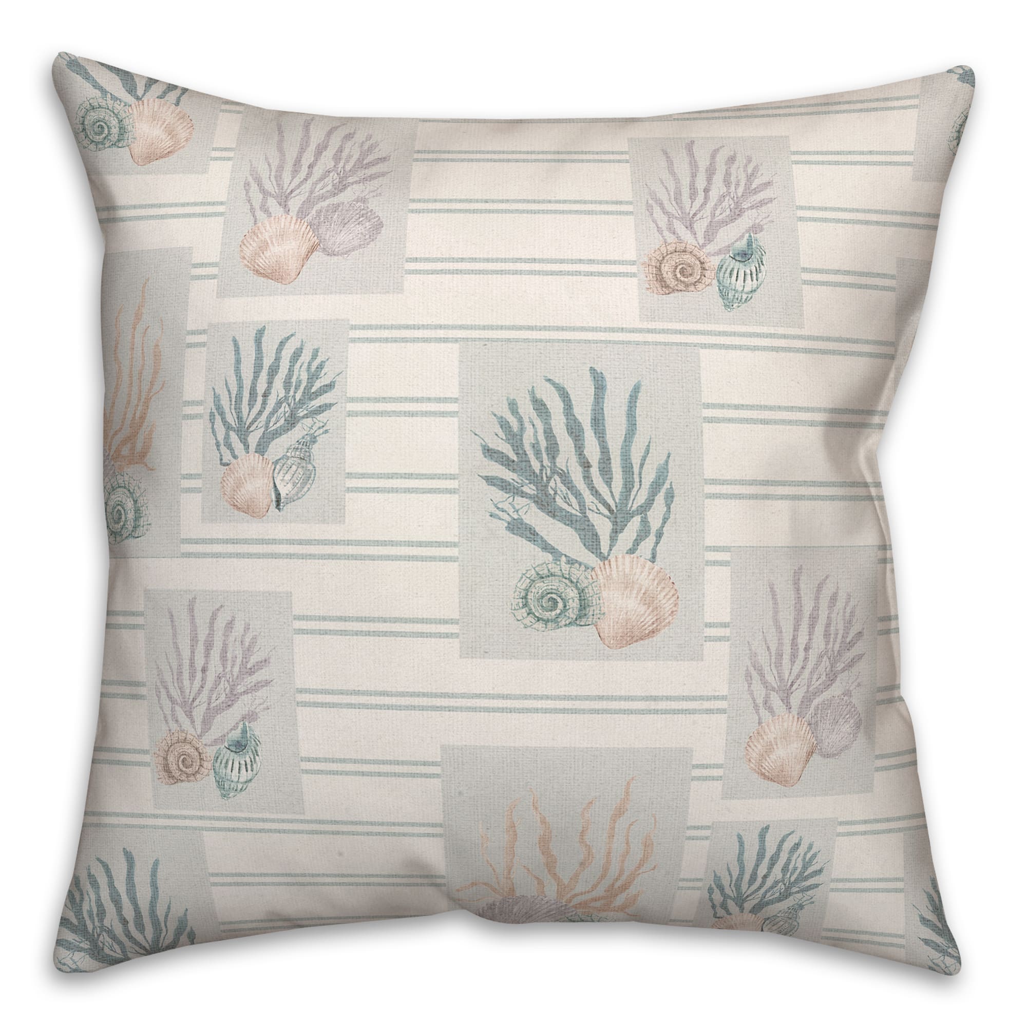 Shell Panels on Stripe Throw Pillow