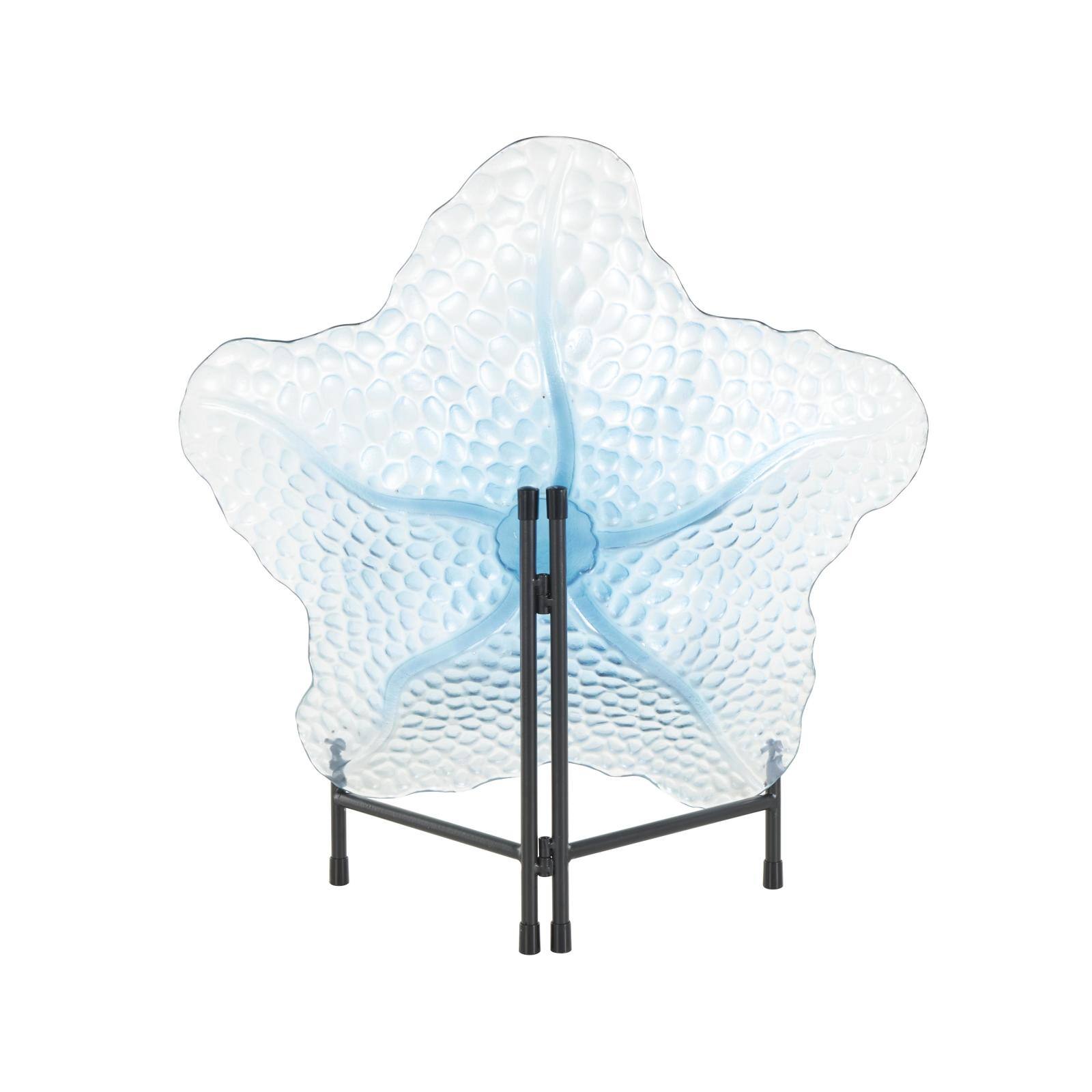 19.5" Blue Ombre Glass Starfish Charger with Metal Stand