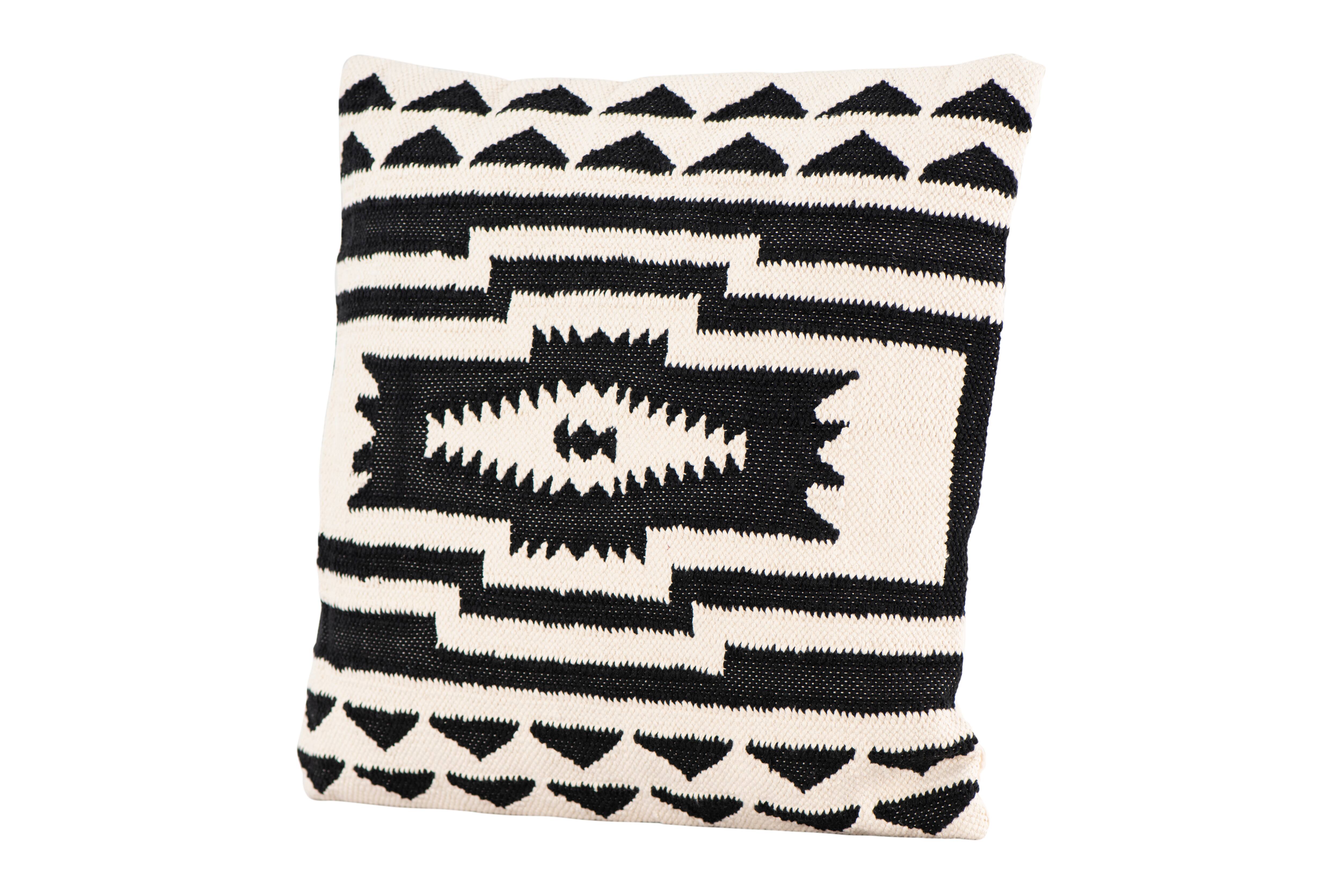 Hello Honey® Black & Natural Cotton Kilim Pillow