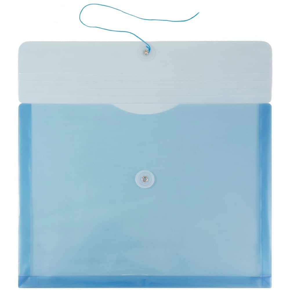 JAM Paper Letter Booklet Plastic Envelopes with Button & String Tie Closure, 12ct.